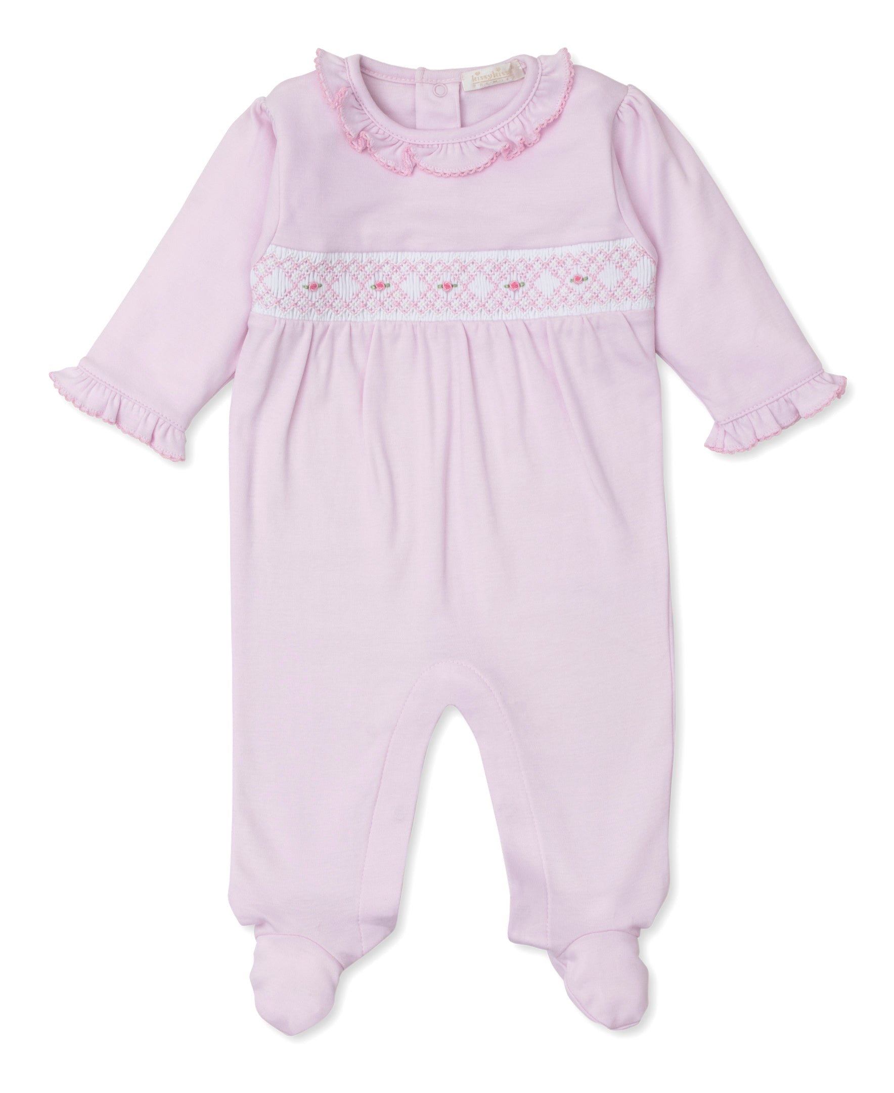 CLB Summer 24 Pink Hand Smocked Footie - Kissy Kissy