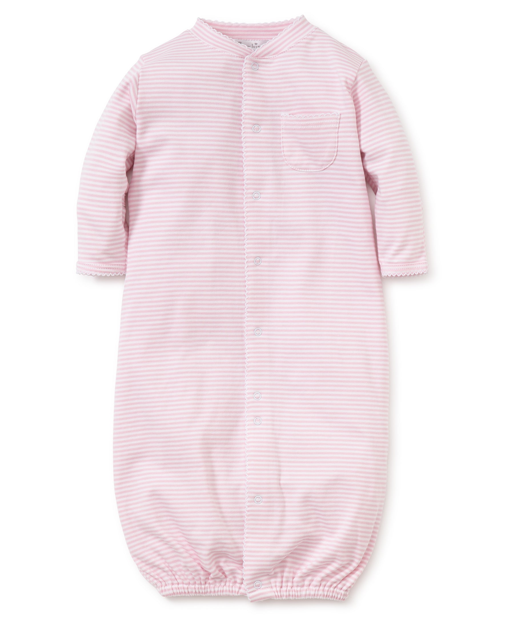 Personalized Pink Simple Stripes Convertible Gown - Kissy Kissy