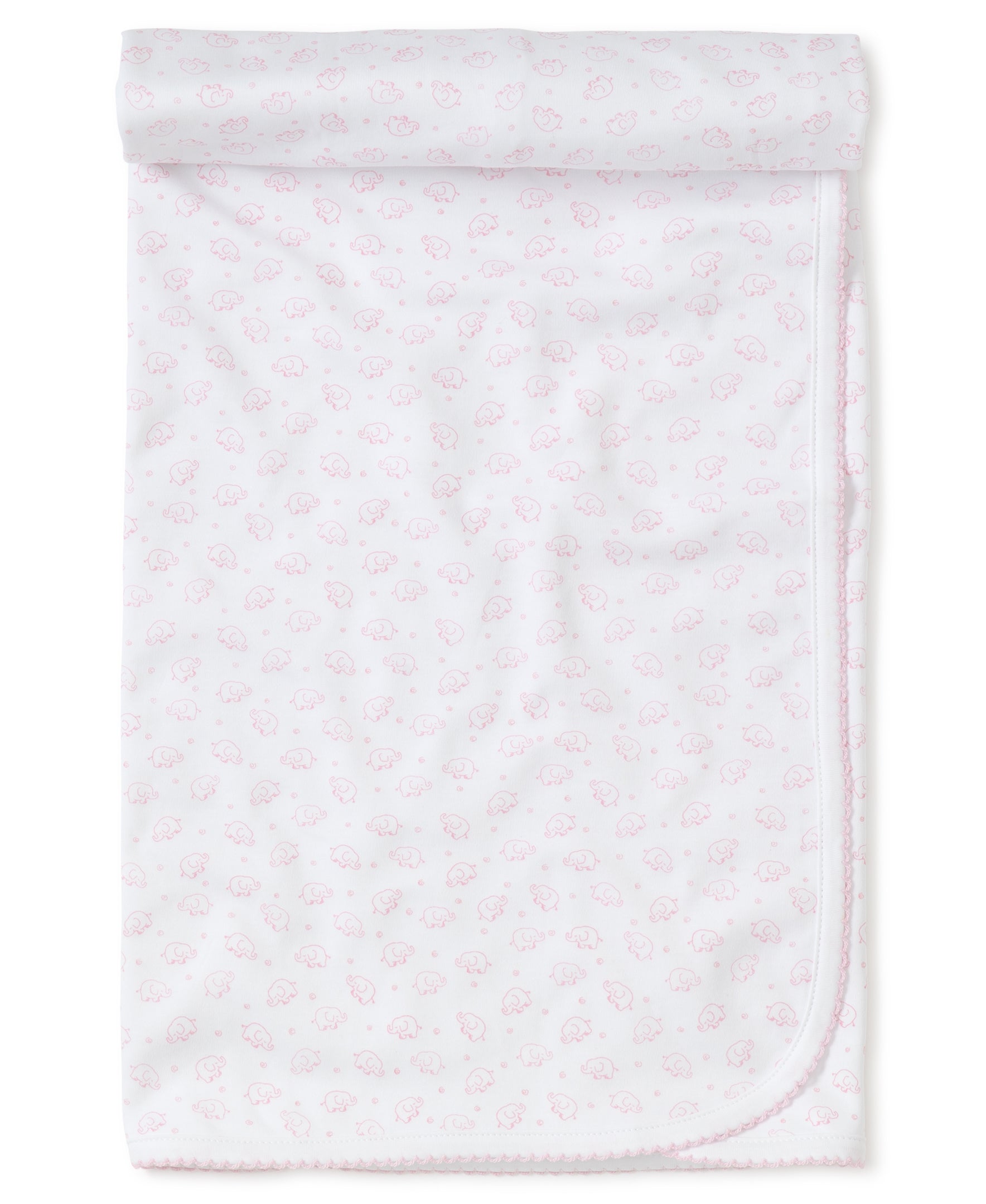 Pink baby blanket online with white polka dots