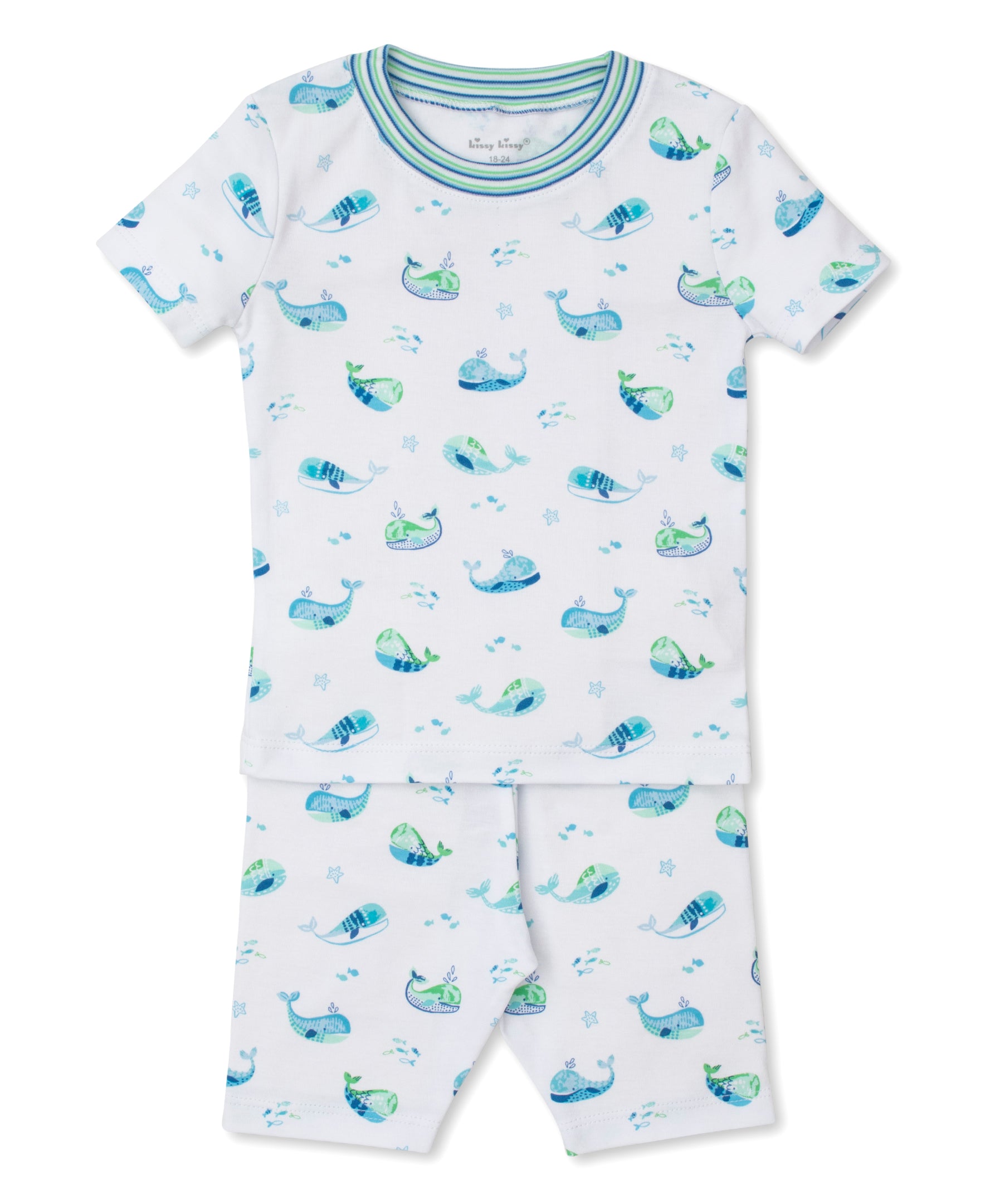 Watercolor Whales Short Pajama Set - Kissy Kissy