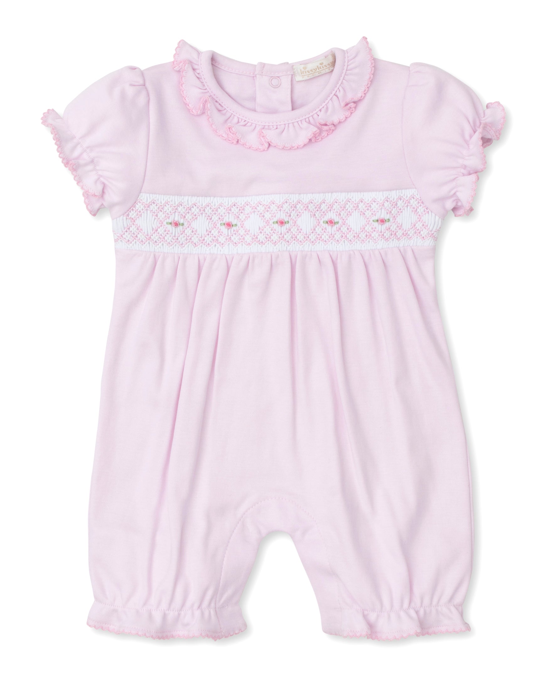 CLB Summer 24 Pink Hand Smocked Playsuit - Kissy Kissy