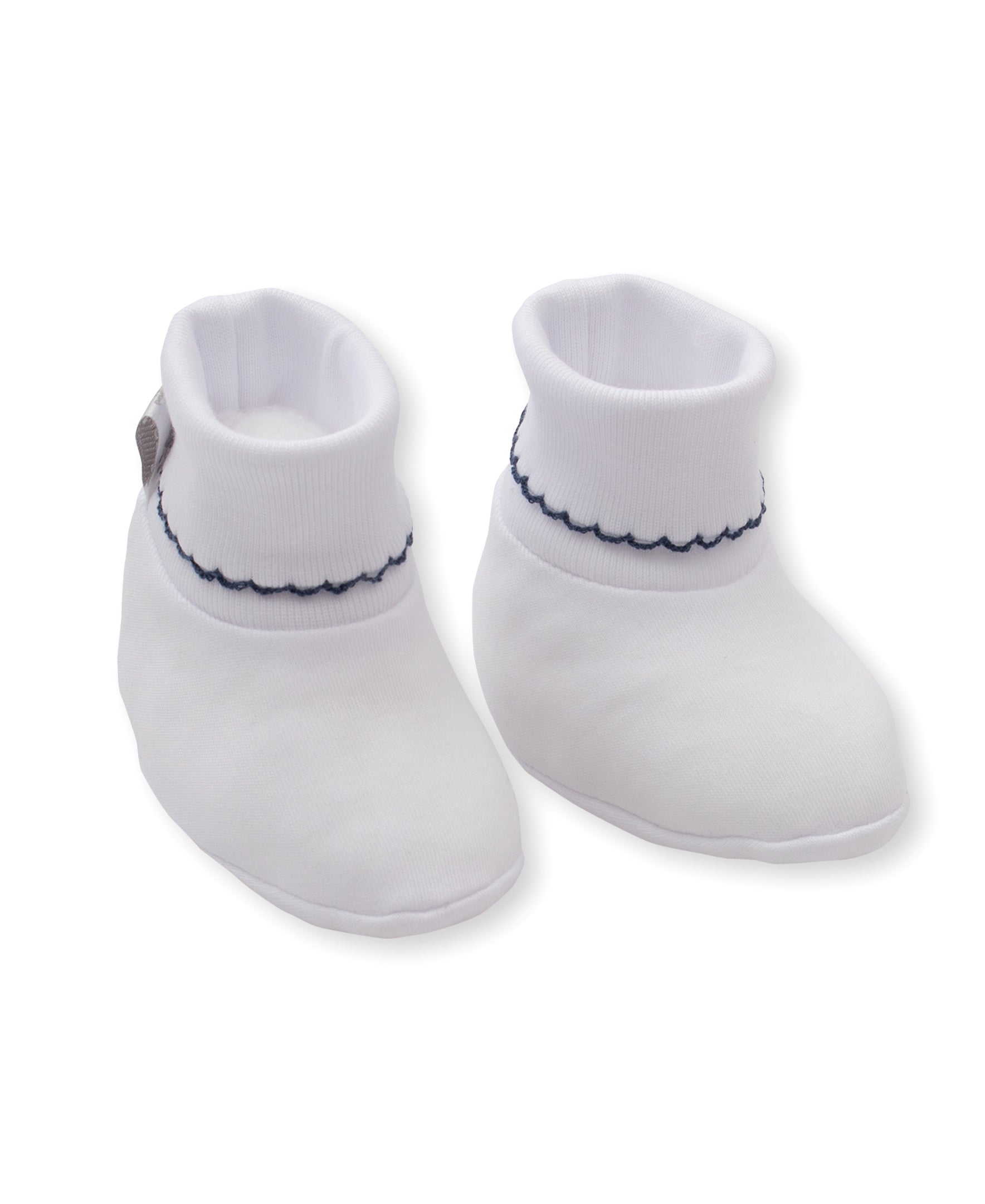 White/Navy Kissy Basics Booties - Kissy Kissy