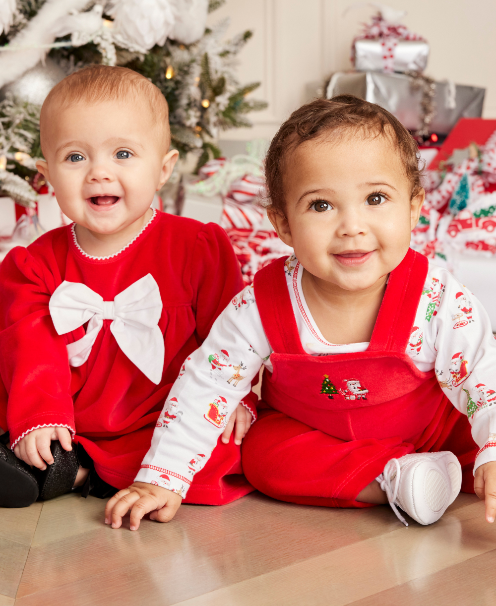 Christmas Magic Velour Overall Set - Kissy Kissy