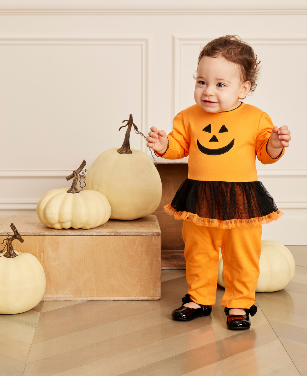 Rags to Raches Halloween factory Pumpkin Playsuit