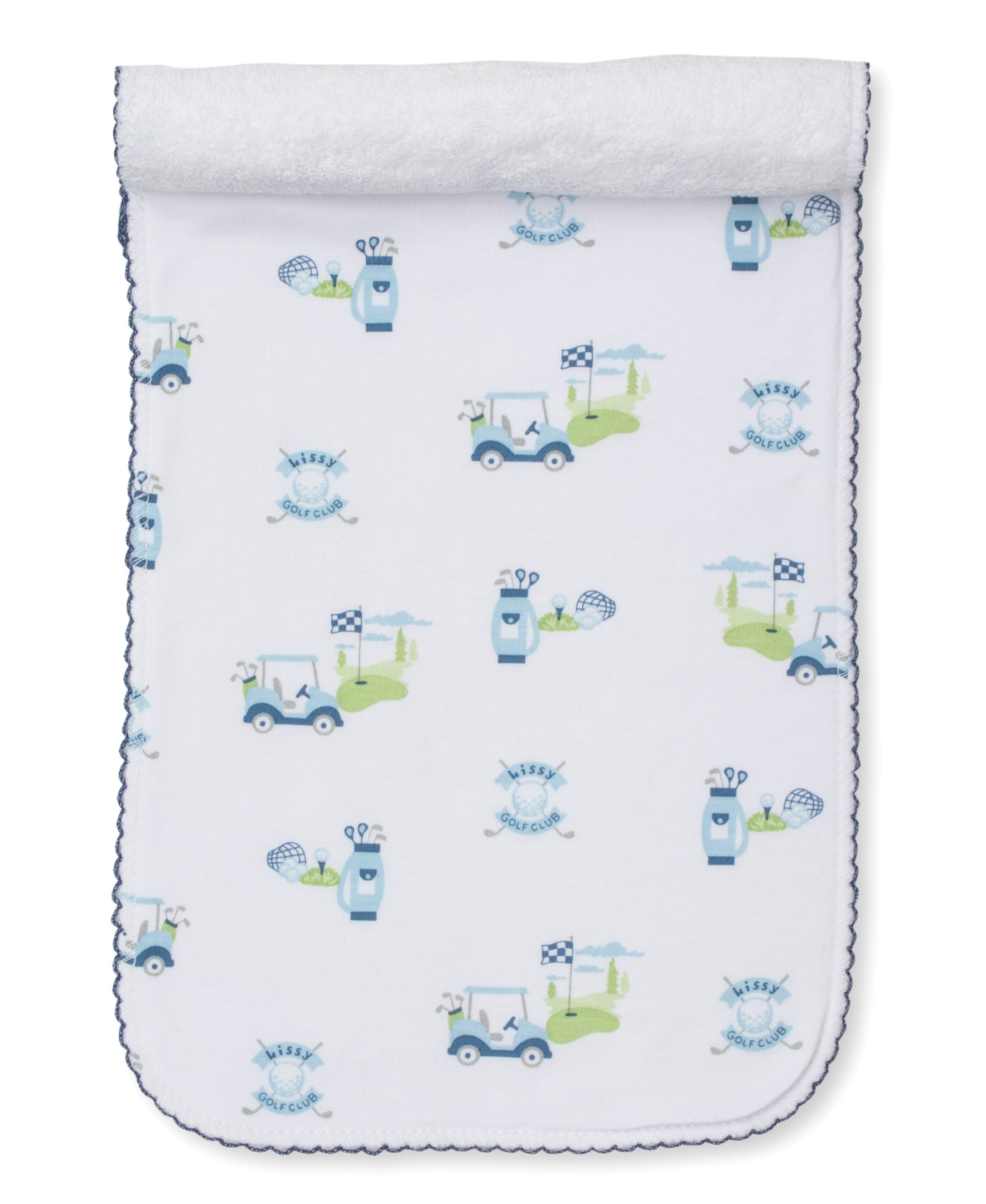 Kissy Golf Club Blue Burp Cloth