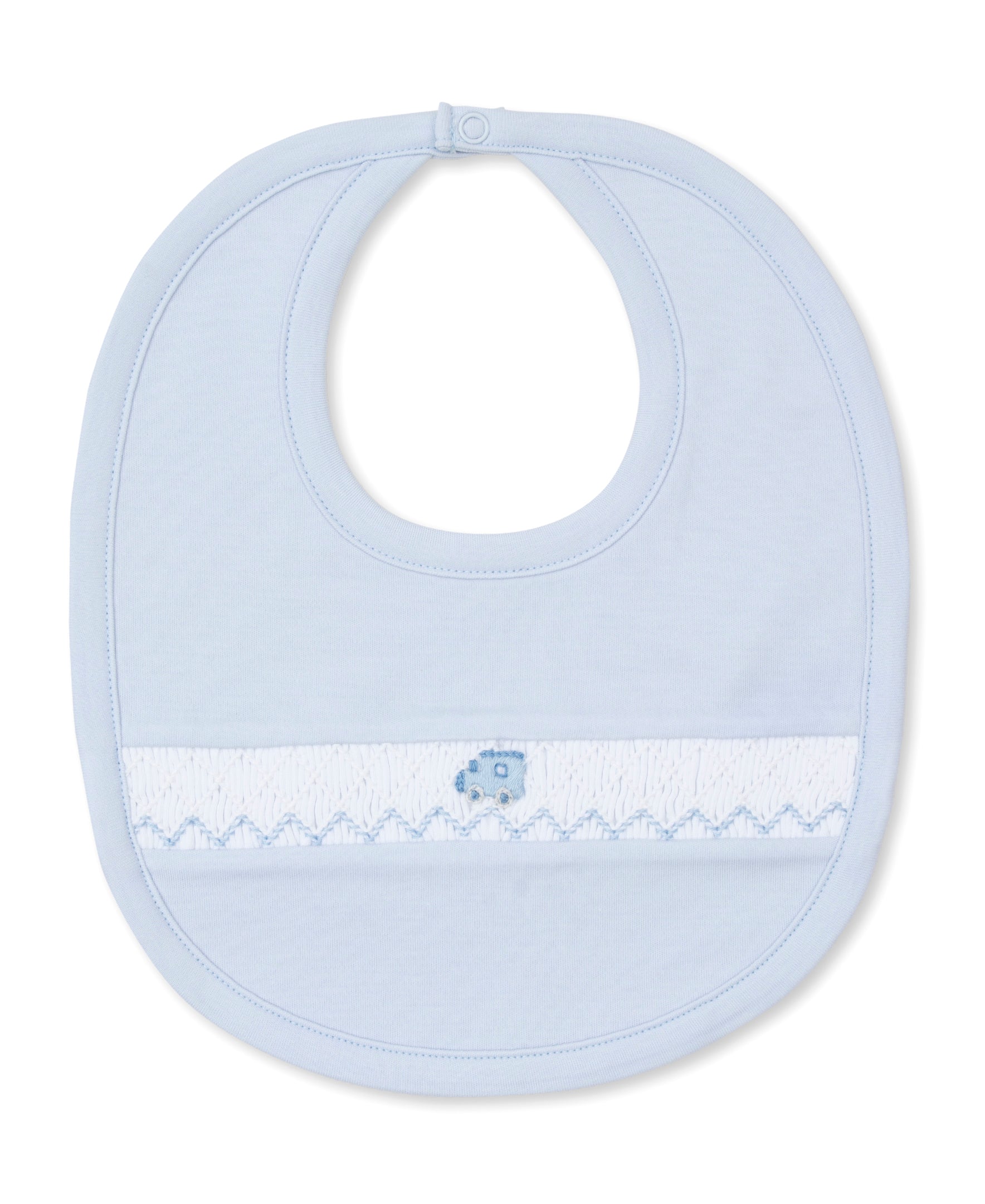 CLB Fall Medley 24 Blue Hand Smocked Bib