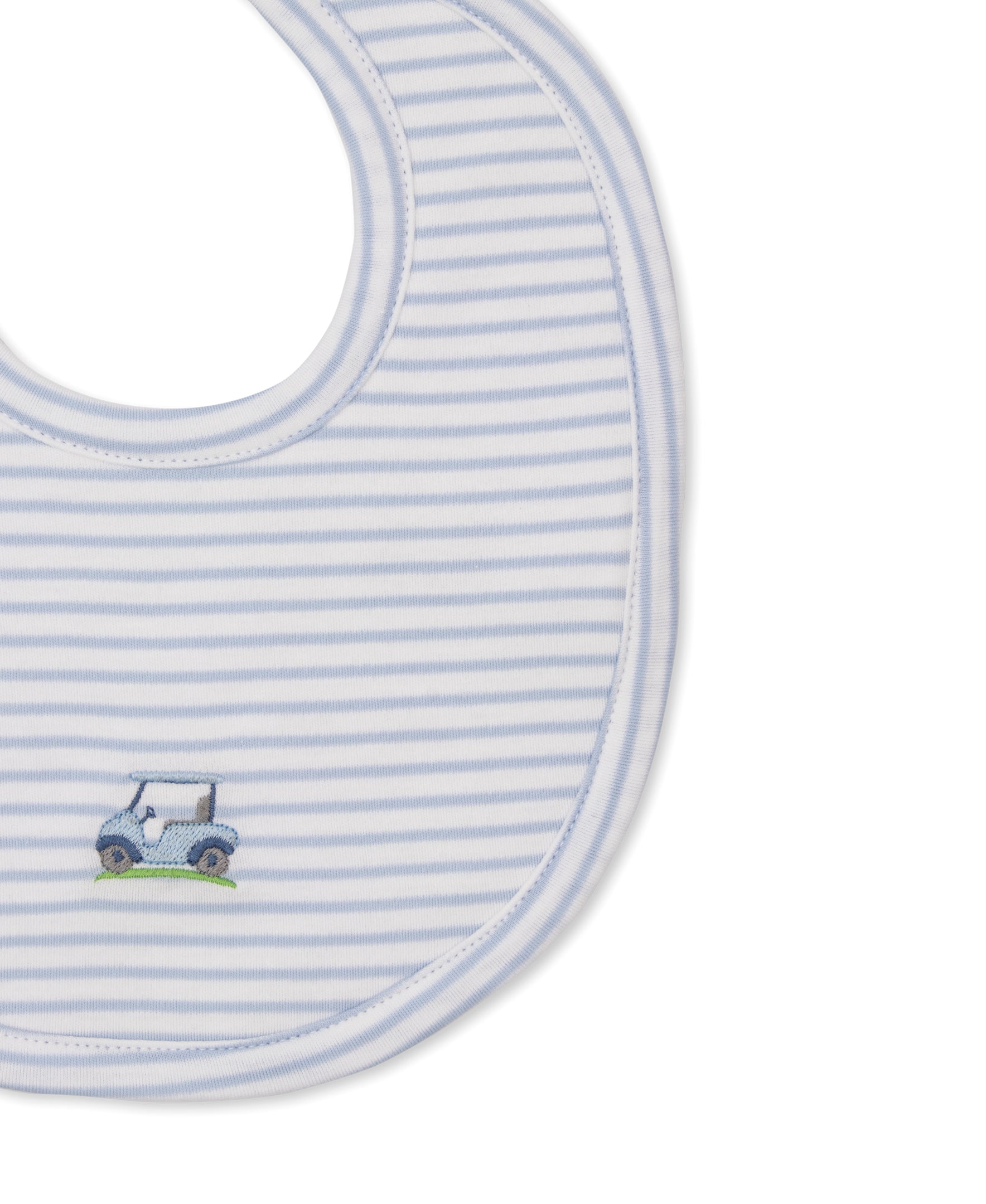 Fairway Foursome Blue Stripe Bib - Kissy Kissy