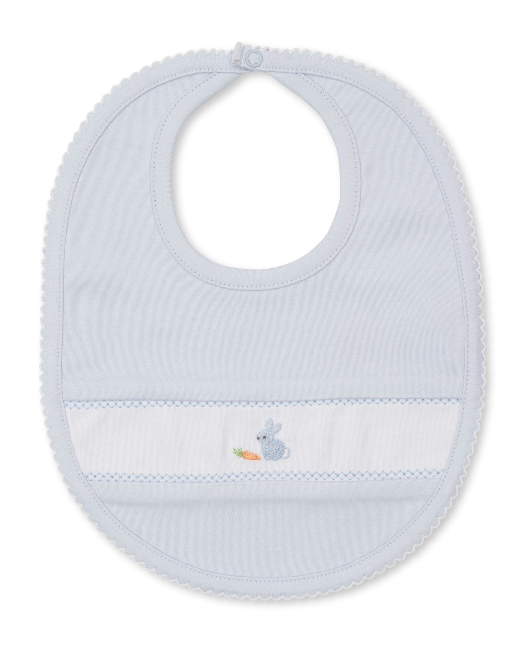 Premier Baby Bunny Patch Hand Emb. Blue Bib - Kissy Kissy