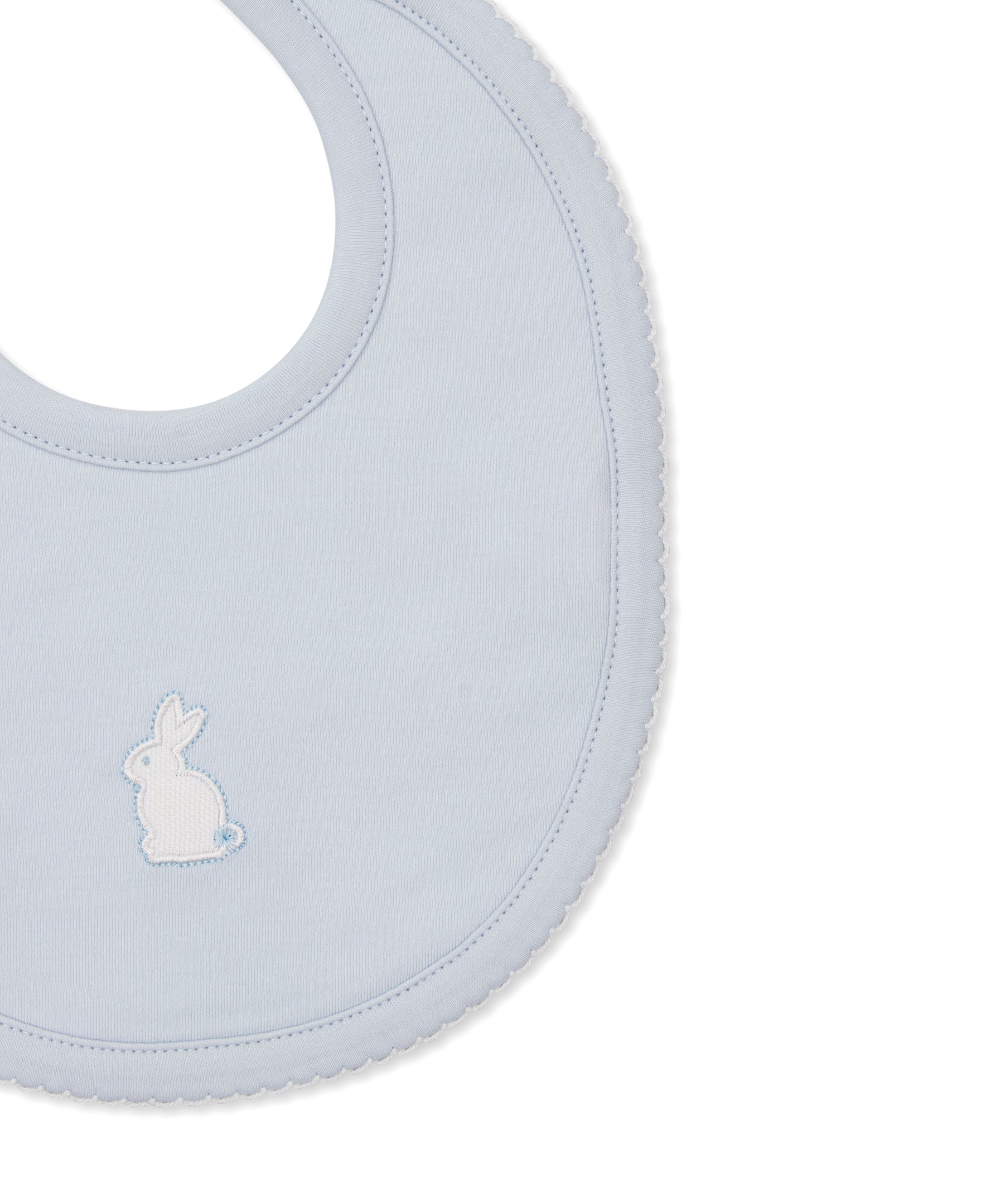 Pique Bunny Bash Blue Bib - Kissy Kissy