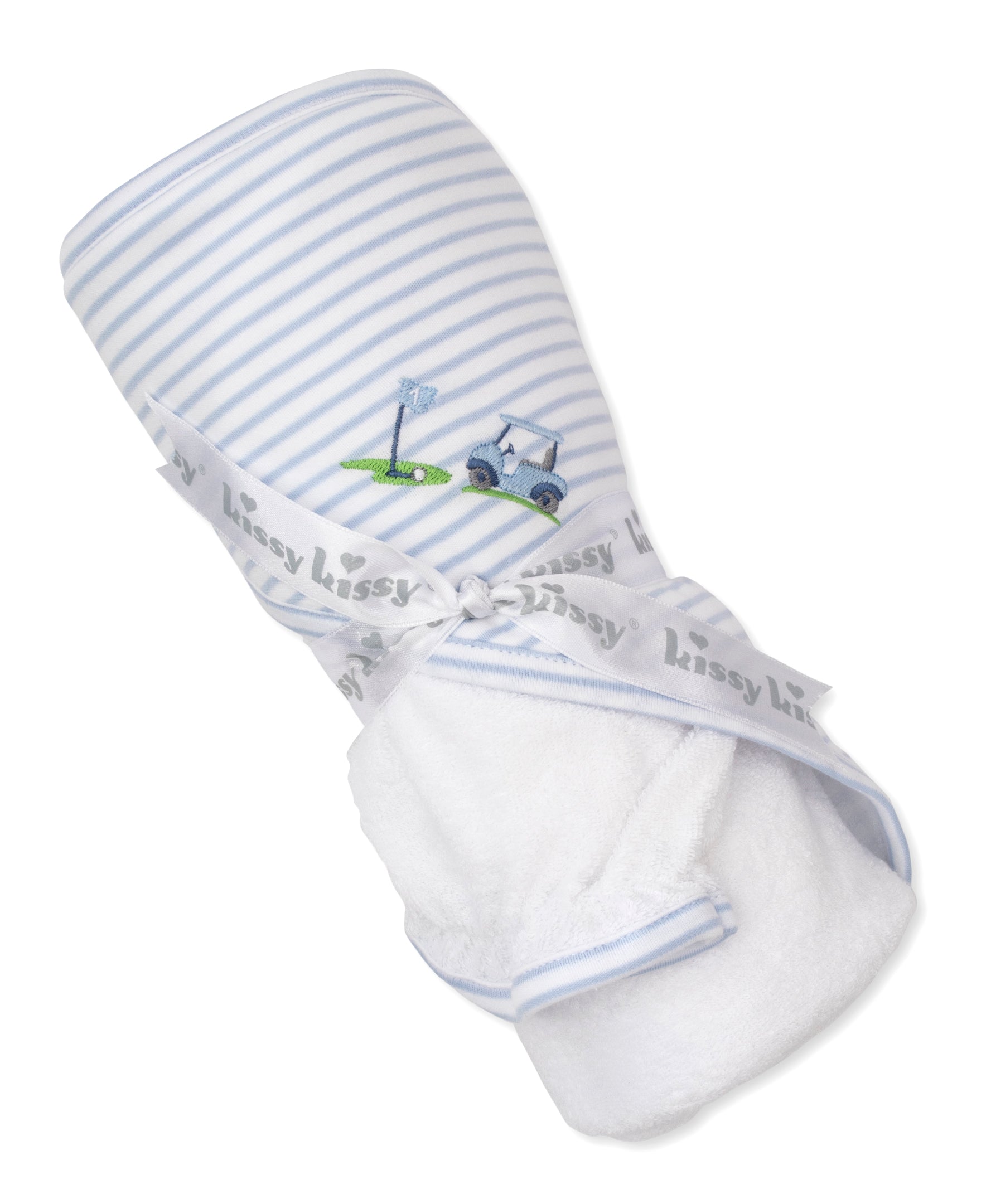 Fairway Foursome Blue Hooded Towel & Mitt Set - Kissy Kissy