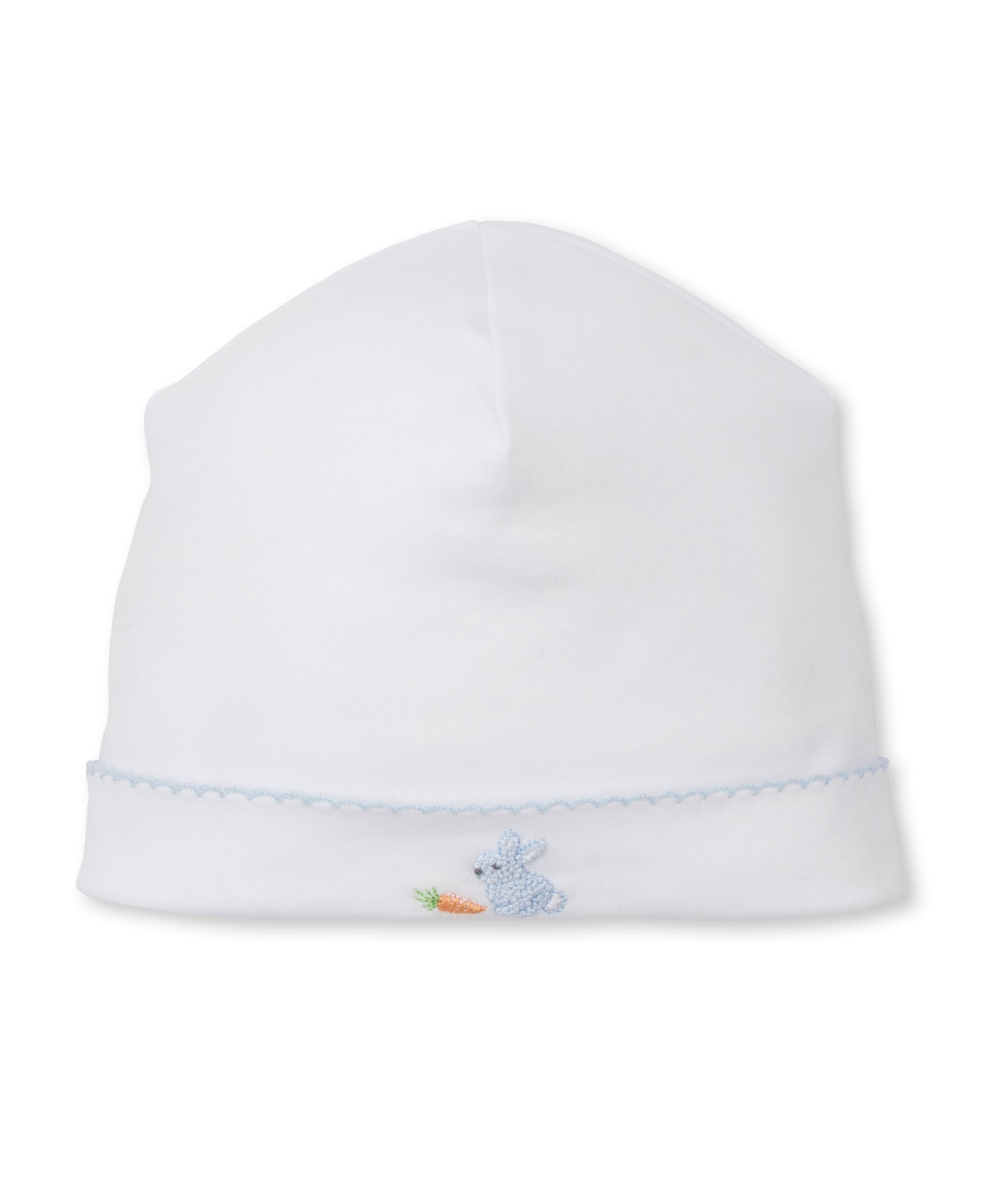 Premier Baby Bunny Patch Hand Emb. White/Blue Hat - Kissy Kissy