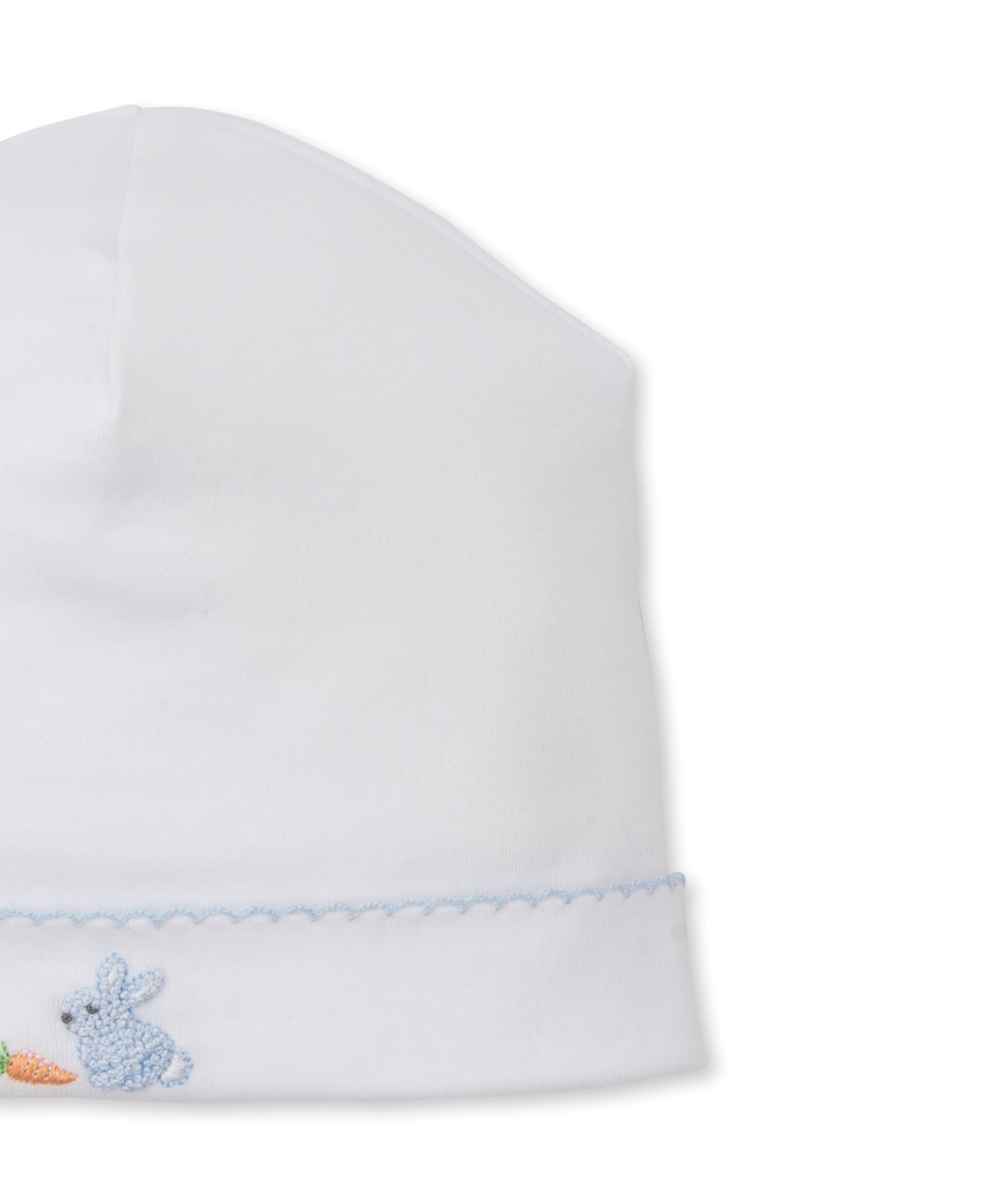 Premier Baby Bunny Patch Hand Emb. White/Blue Hat - Kissy Kissy