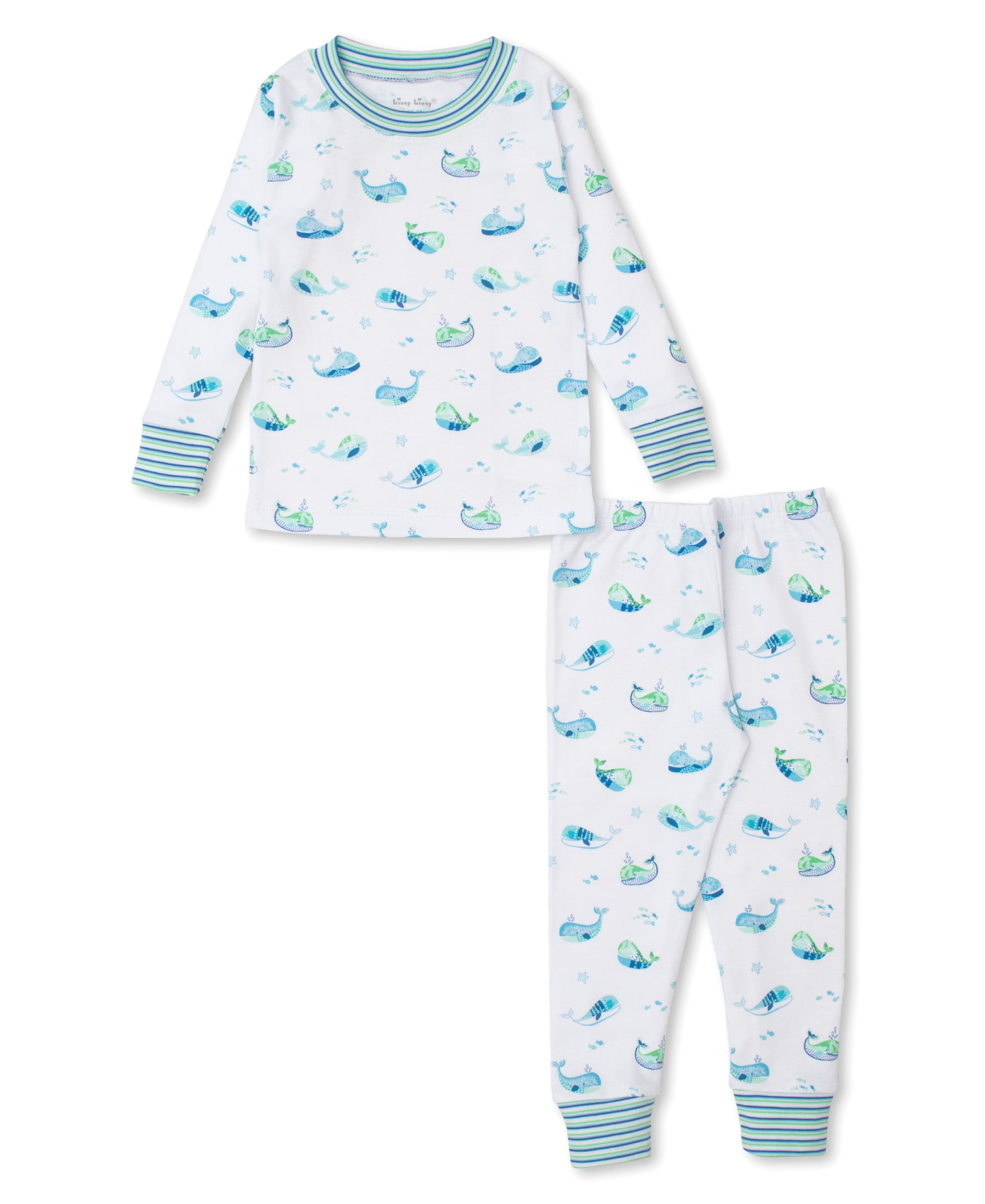 Watercolor Whales Toddler Pajama Set - Kissy Kissy