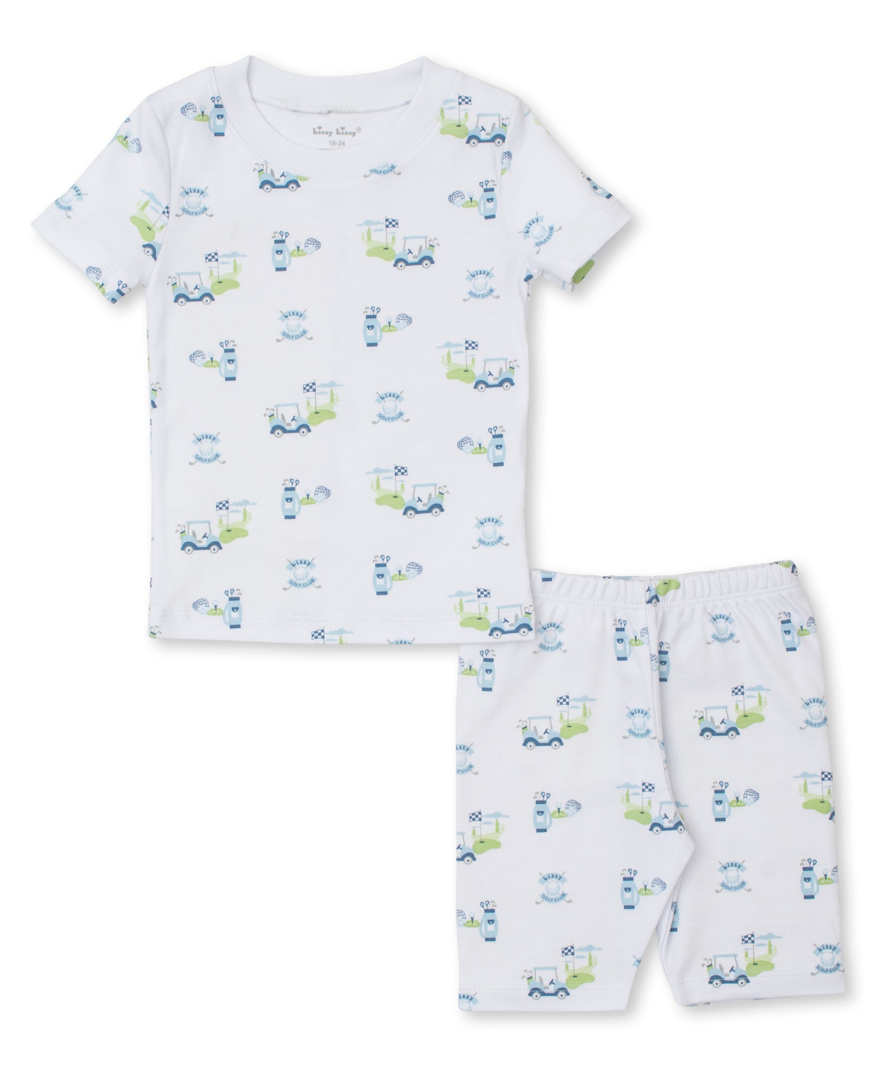 Kissy Golf Club Blue Short Toddler Pajama Set