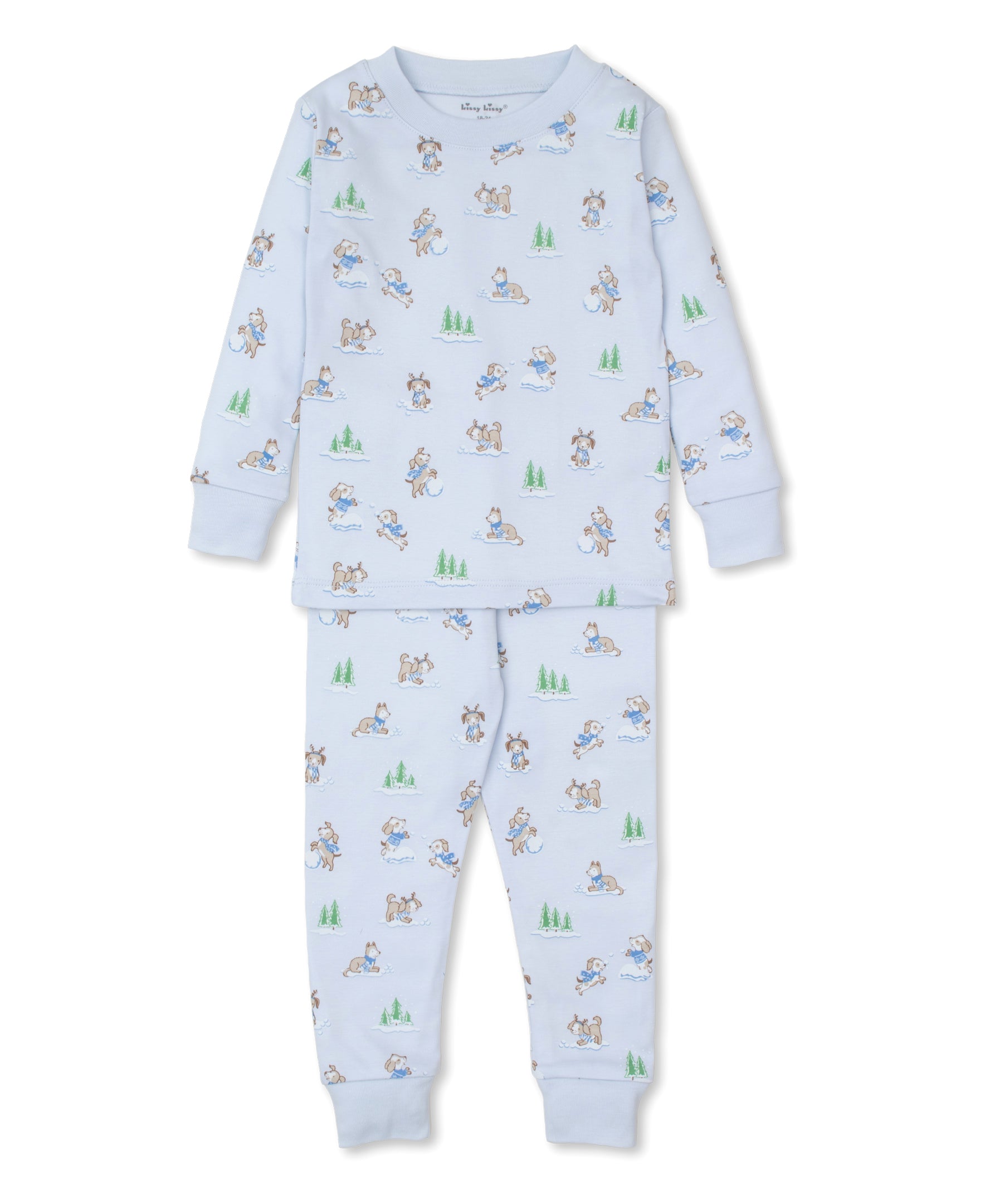 Puppy Snowball Pranks Blue Pajama Set - Kissy Kissy