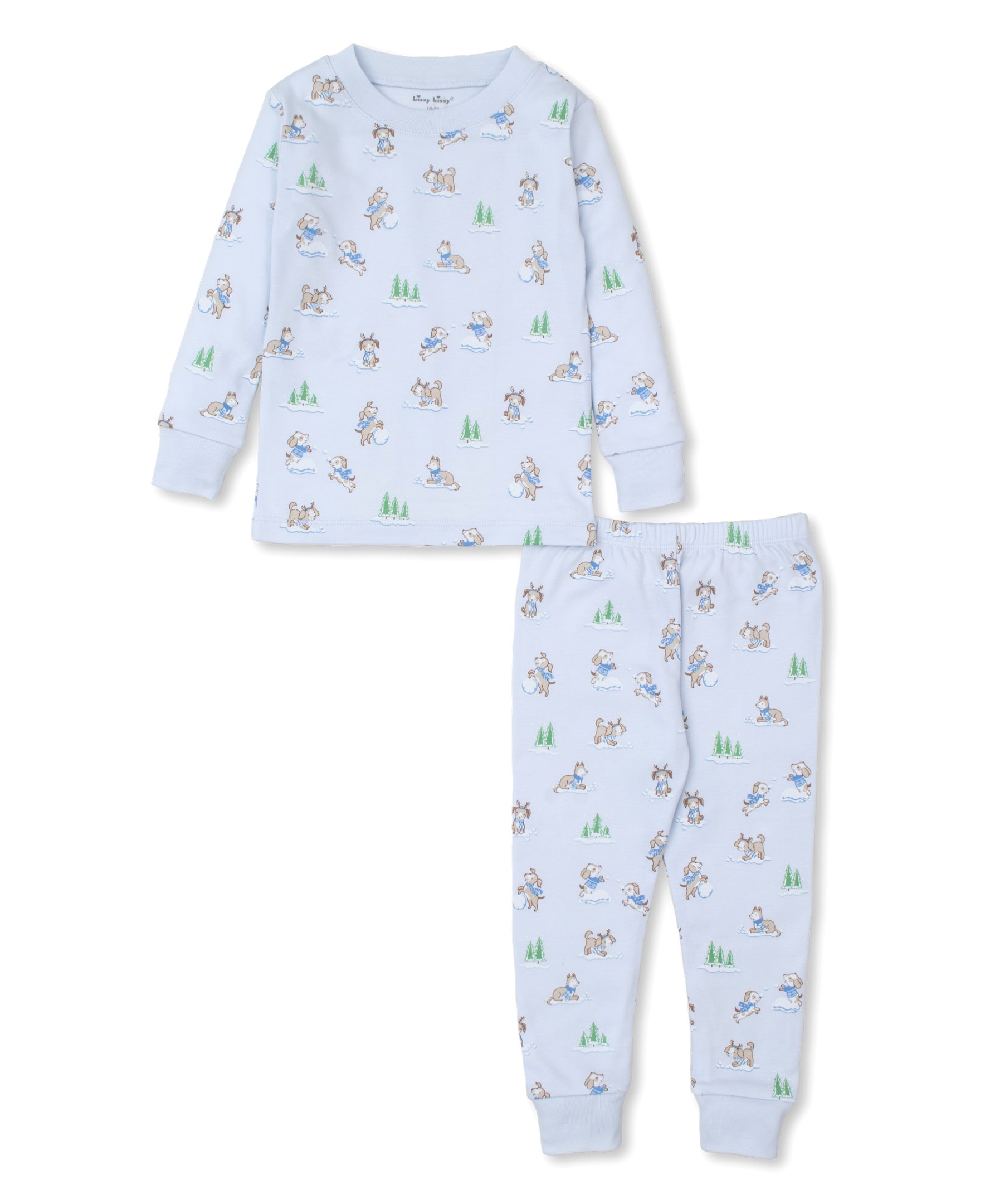 Puppy Snowball Pranks Blue Pajama Set - Kissy Kissy