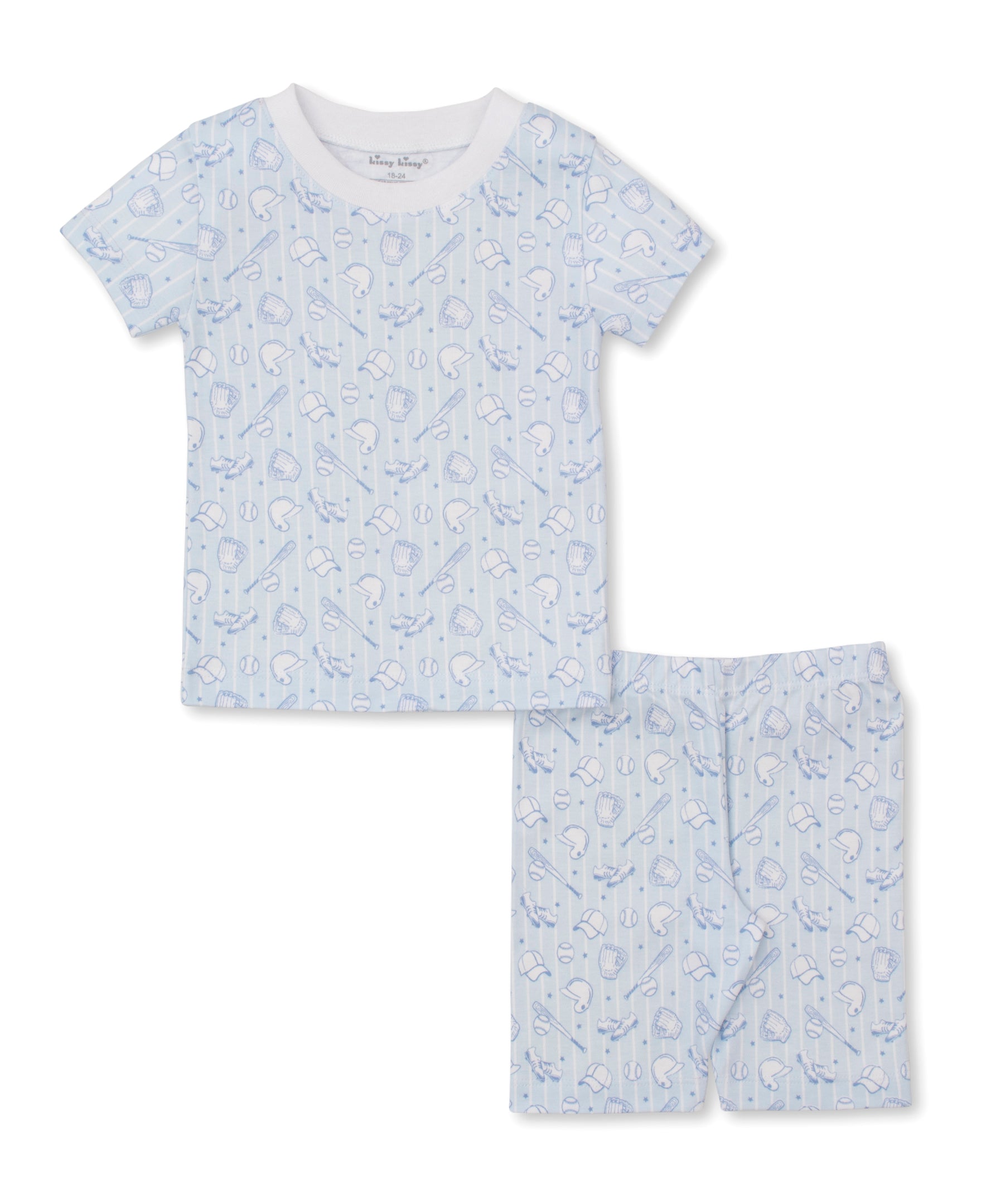 Backyard Baseball Toddler Short Pajama Set - Kissy Kissy