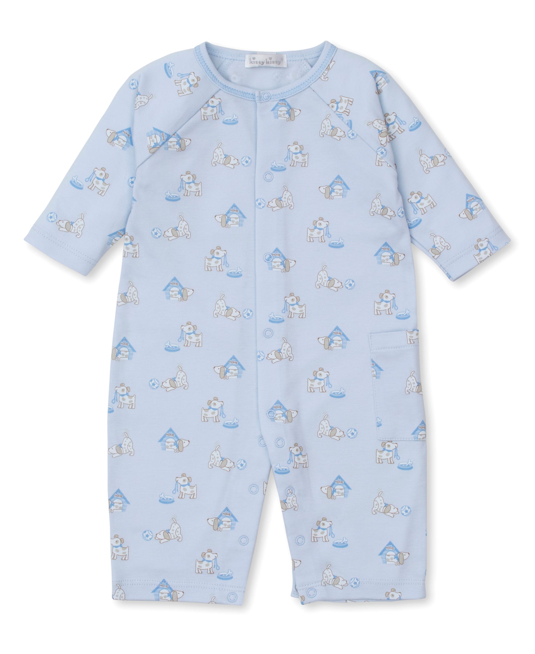 Pups In Action Blue Playsuit - Kissy Kissy