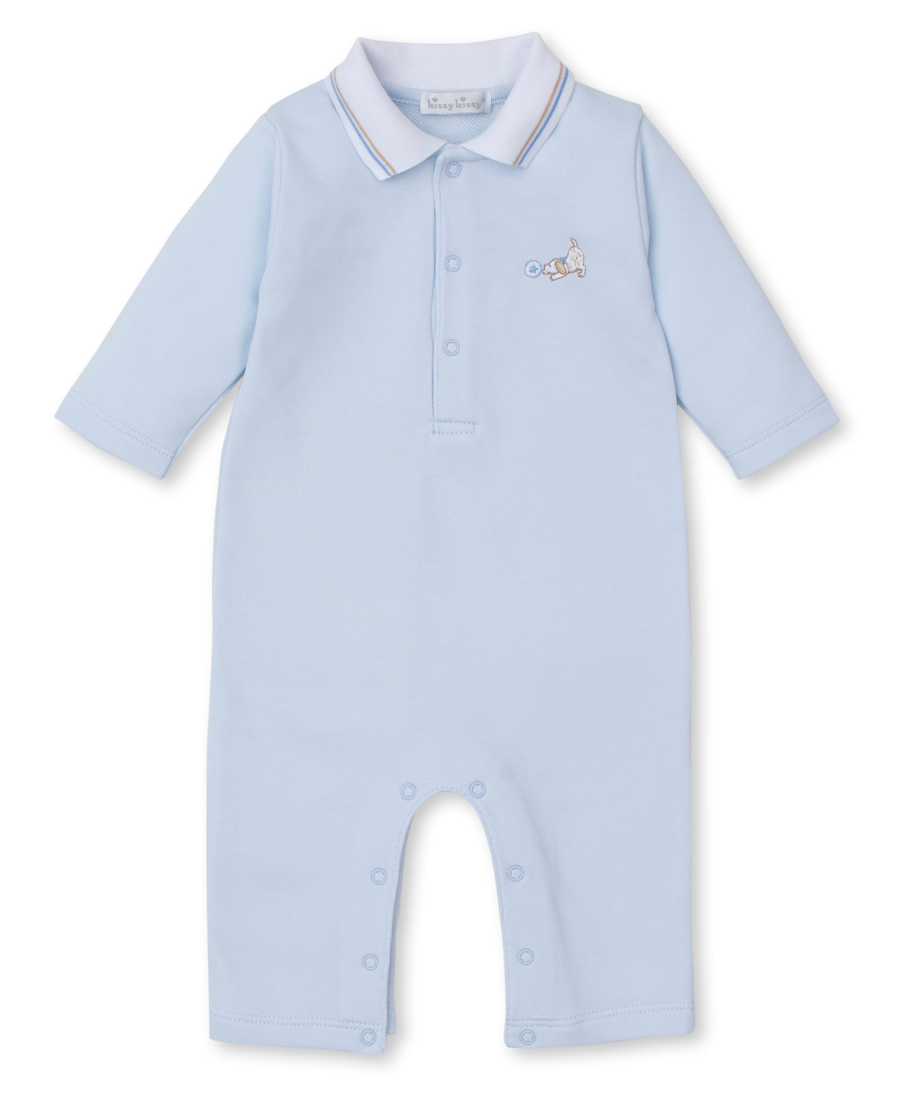 Pups In Action Blue Playsuit - Kissy Kissy