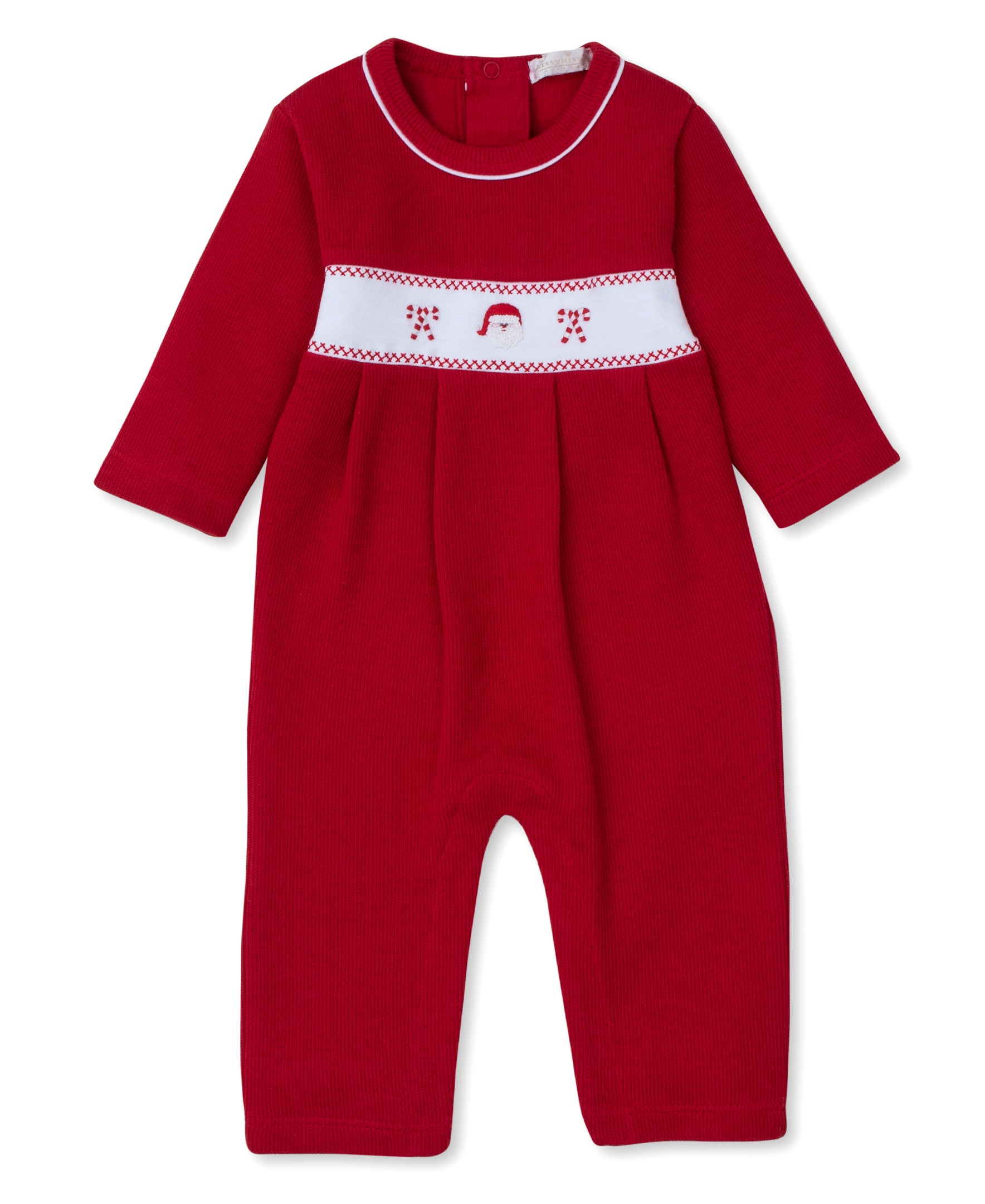 CLB Holiday Medley 24 Hand Emb. Santa Playsuit - Kissy Kissy