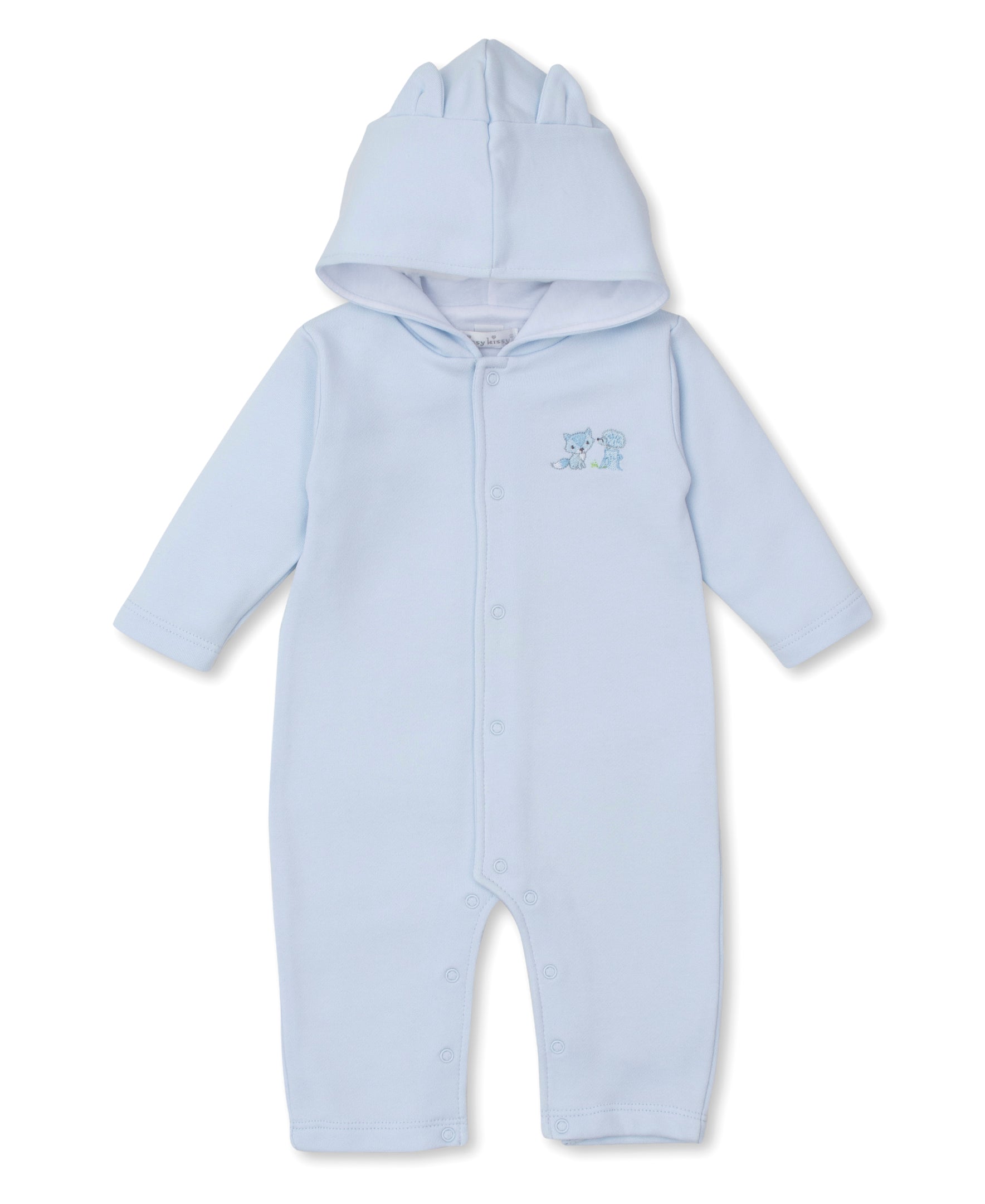 Forest Fun Blue Playsuit with Hood - Kissy Kissy