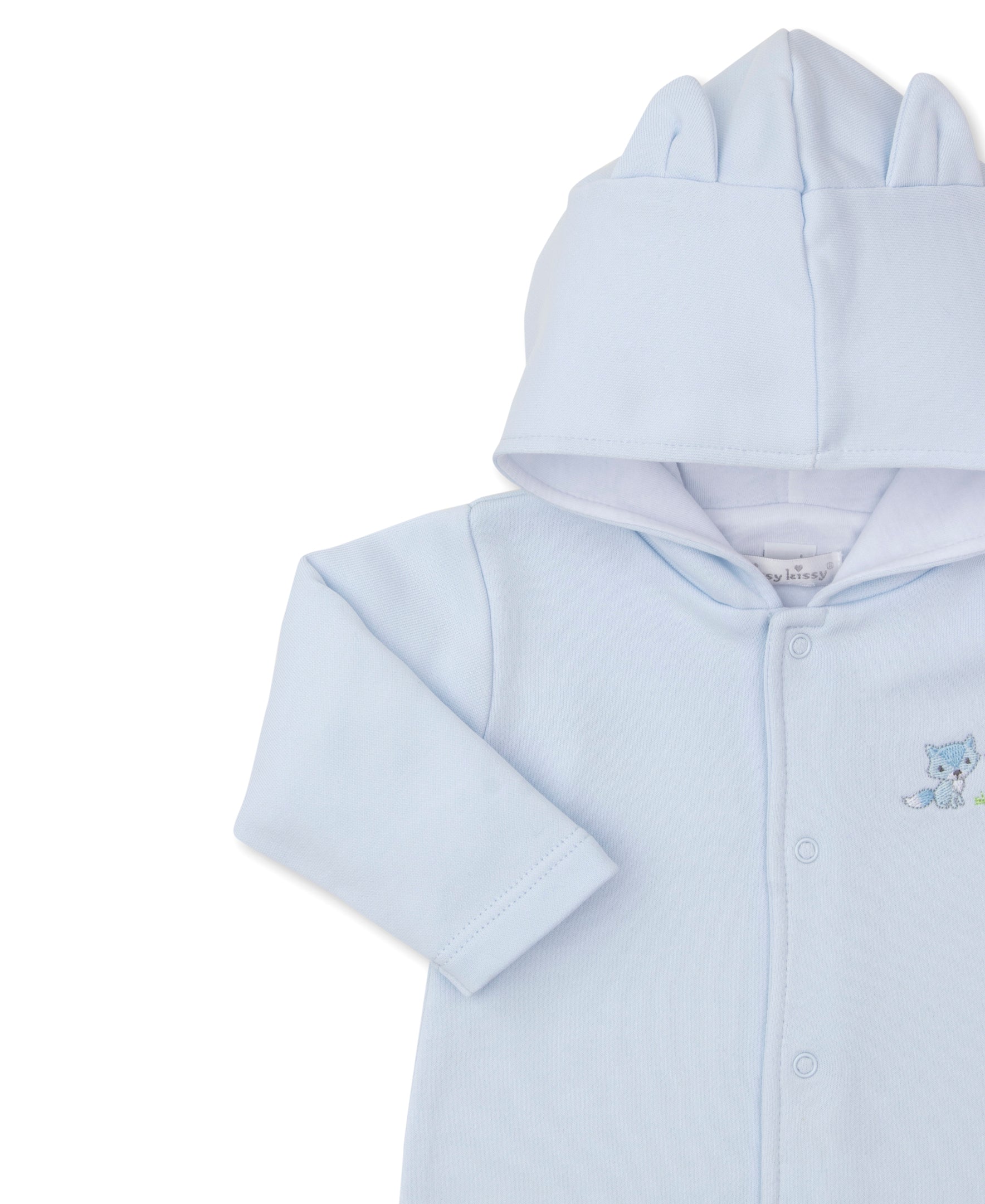 Forest Fun Blue Playsuit with Hood - Kissy Kissy