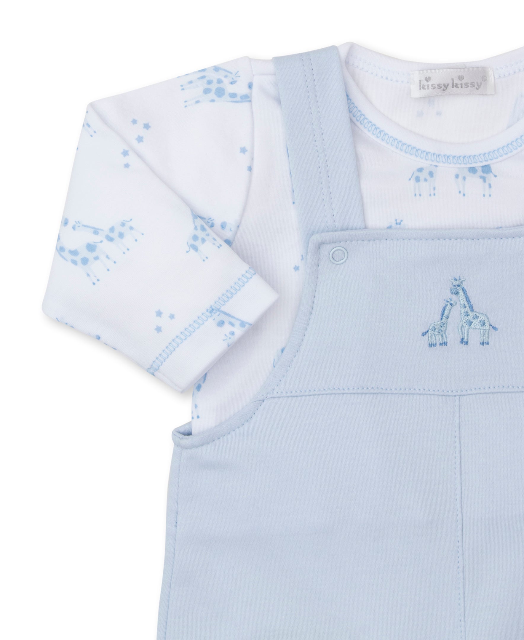 Giraffe Glee Blue Overall Set - Kissy Kissy