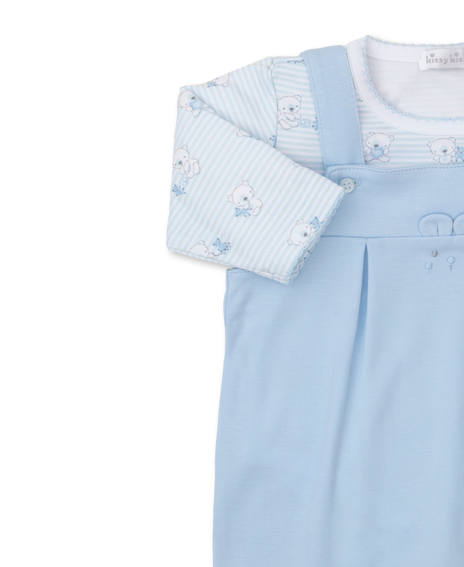 Beary Best Friends Blue Overall Set - Kissy Kissy