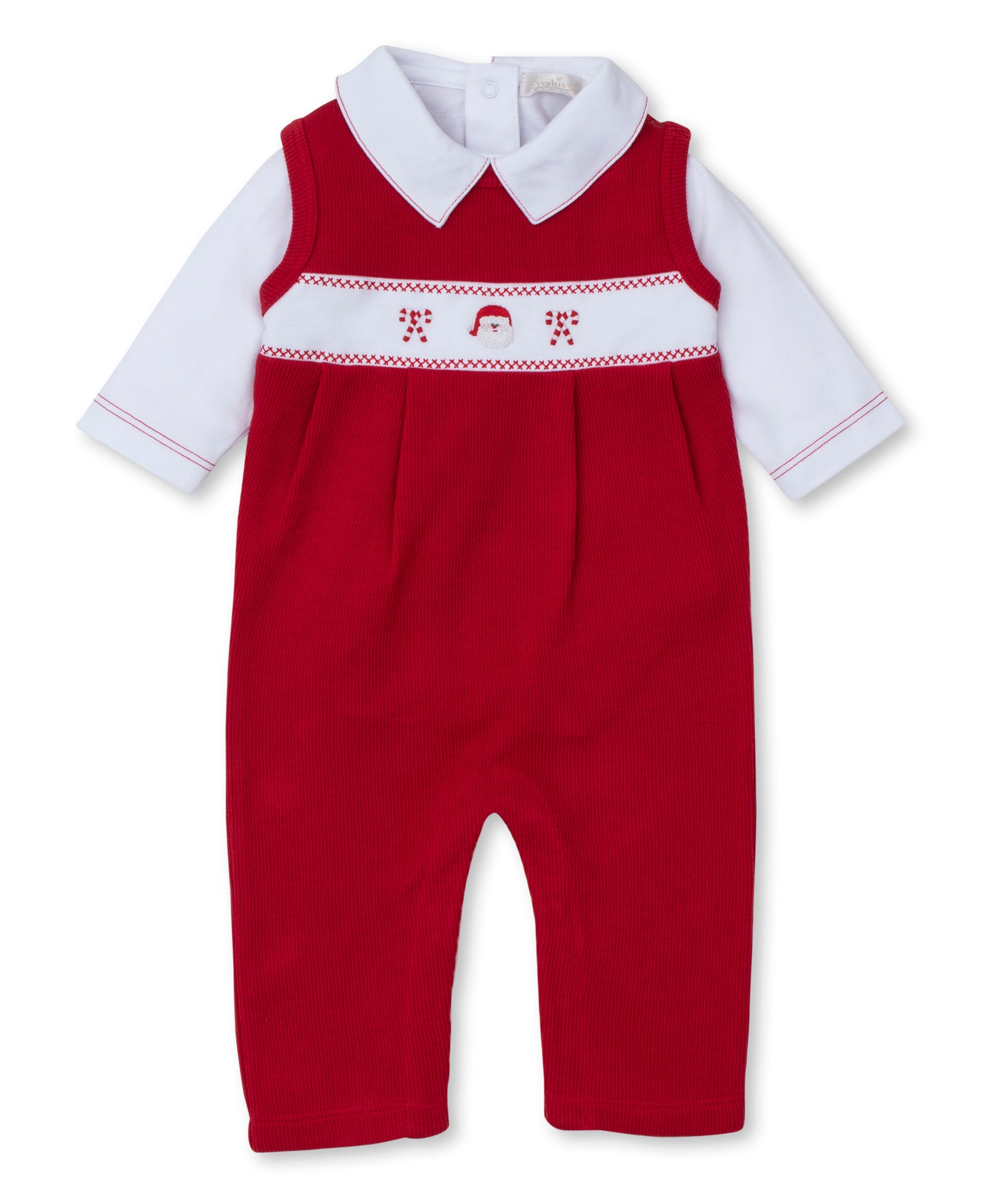 CLB Holiday Medley 24 Hand Emb. Santa Overall Set - Kissy Kissy