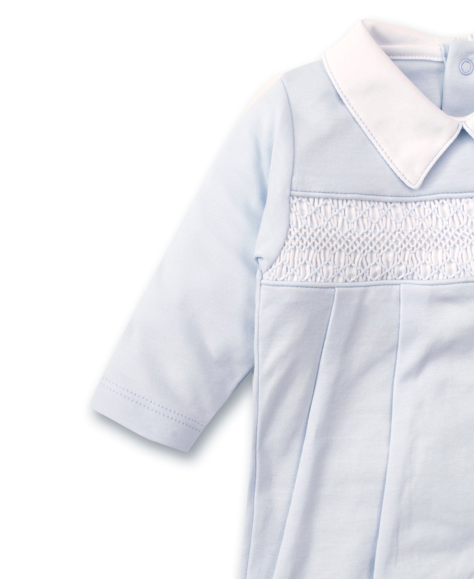 CLB Holiday Footie With Hand Smocking - White With Red main image 0