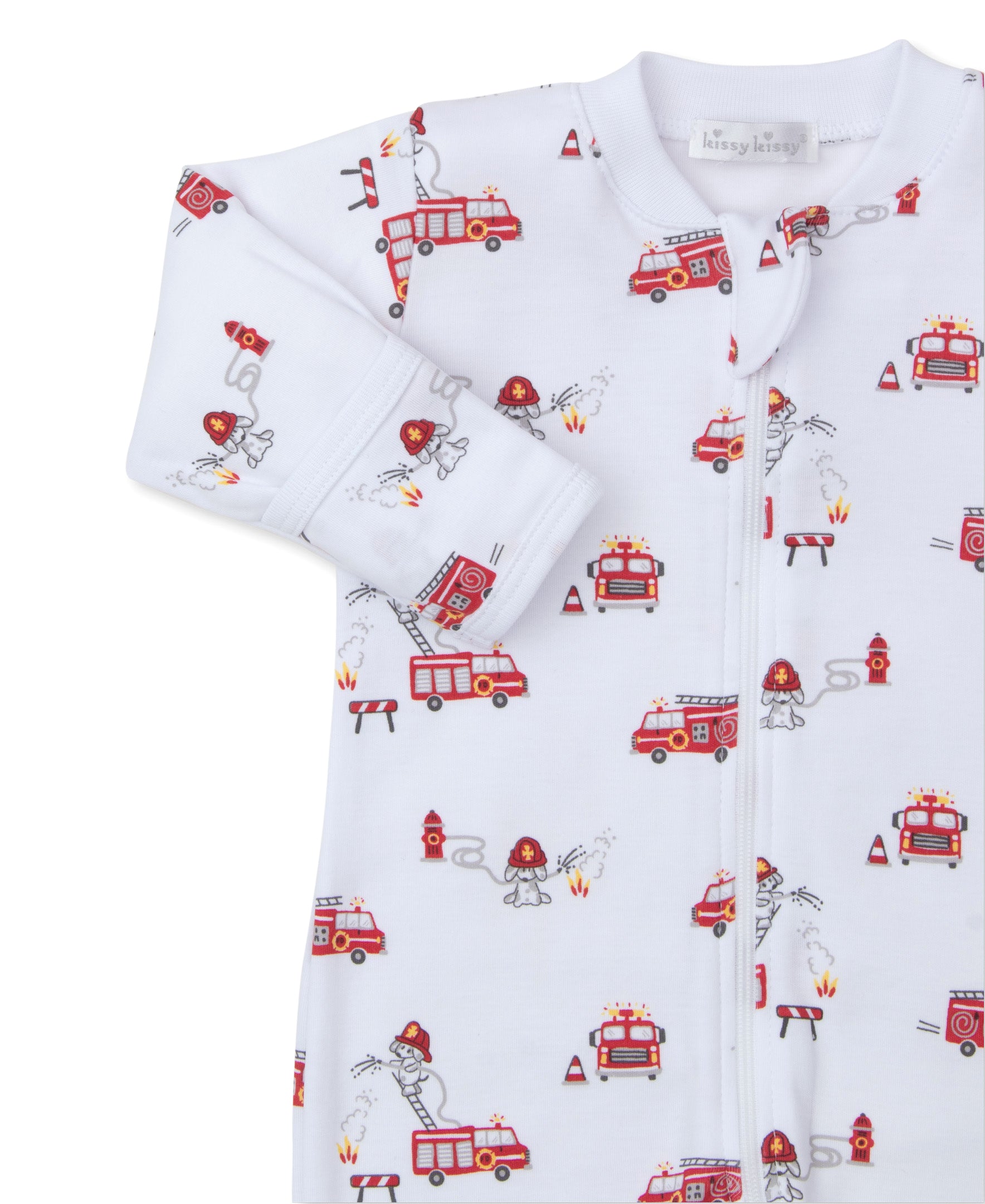 Firetruck Fun Zip Footie - Kissy Kissy