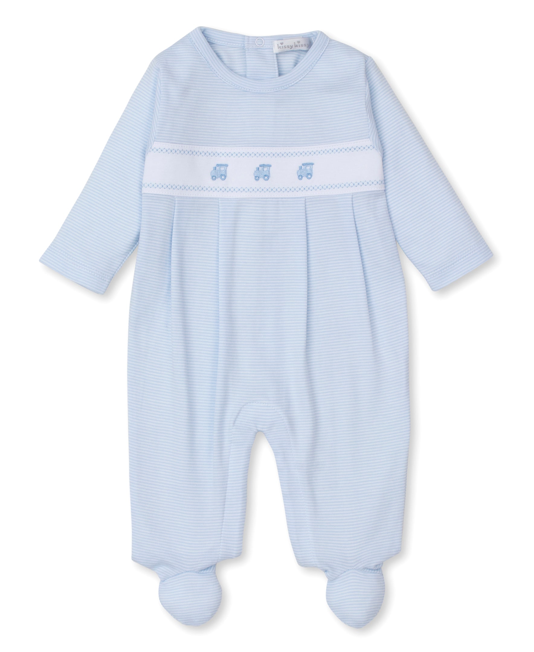 Classic Treasures FA24 Blue Stripe Footie - Kissy Kissy