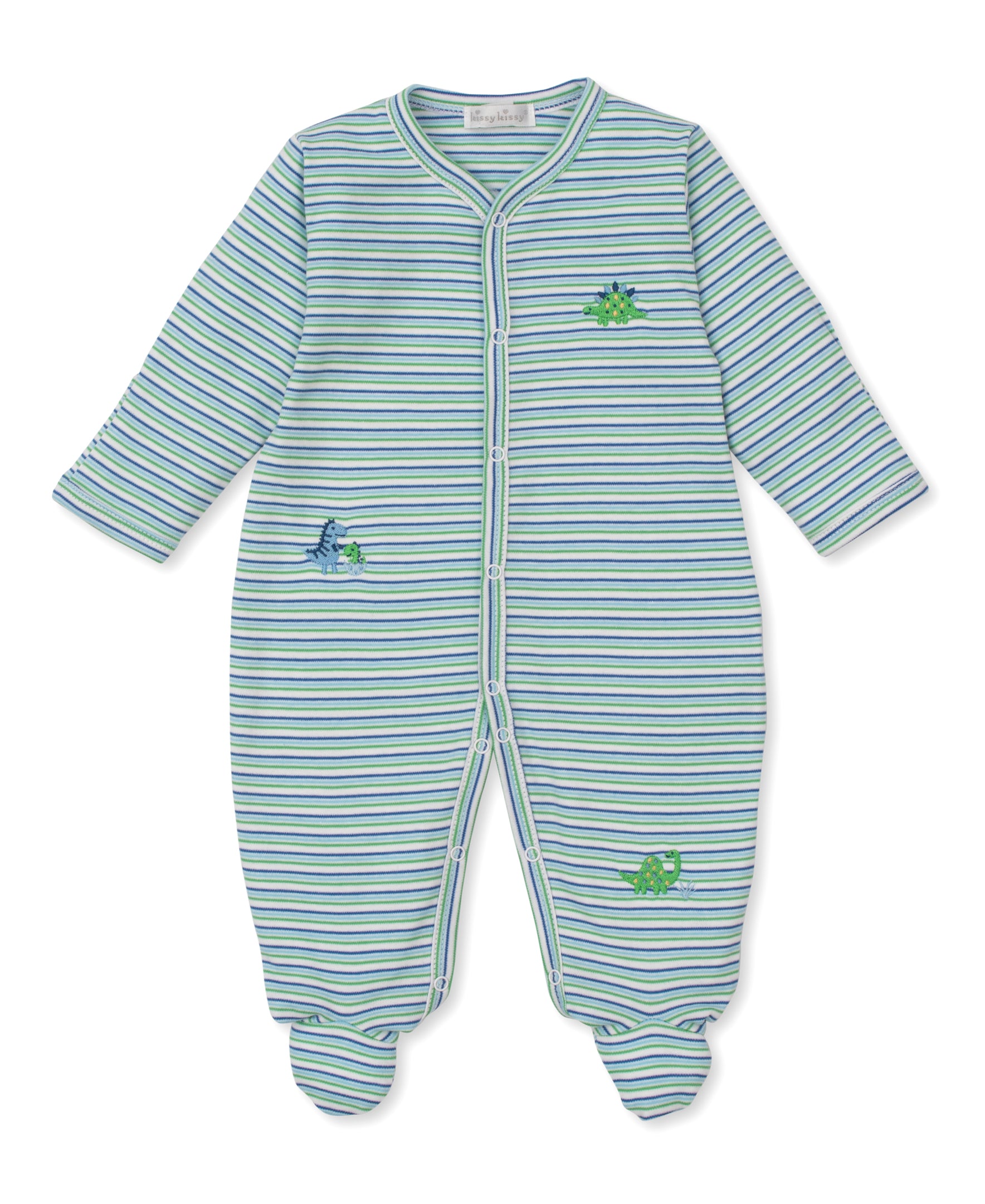 Dino District Stripe Footie - Kissy Kissy