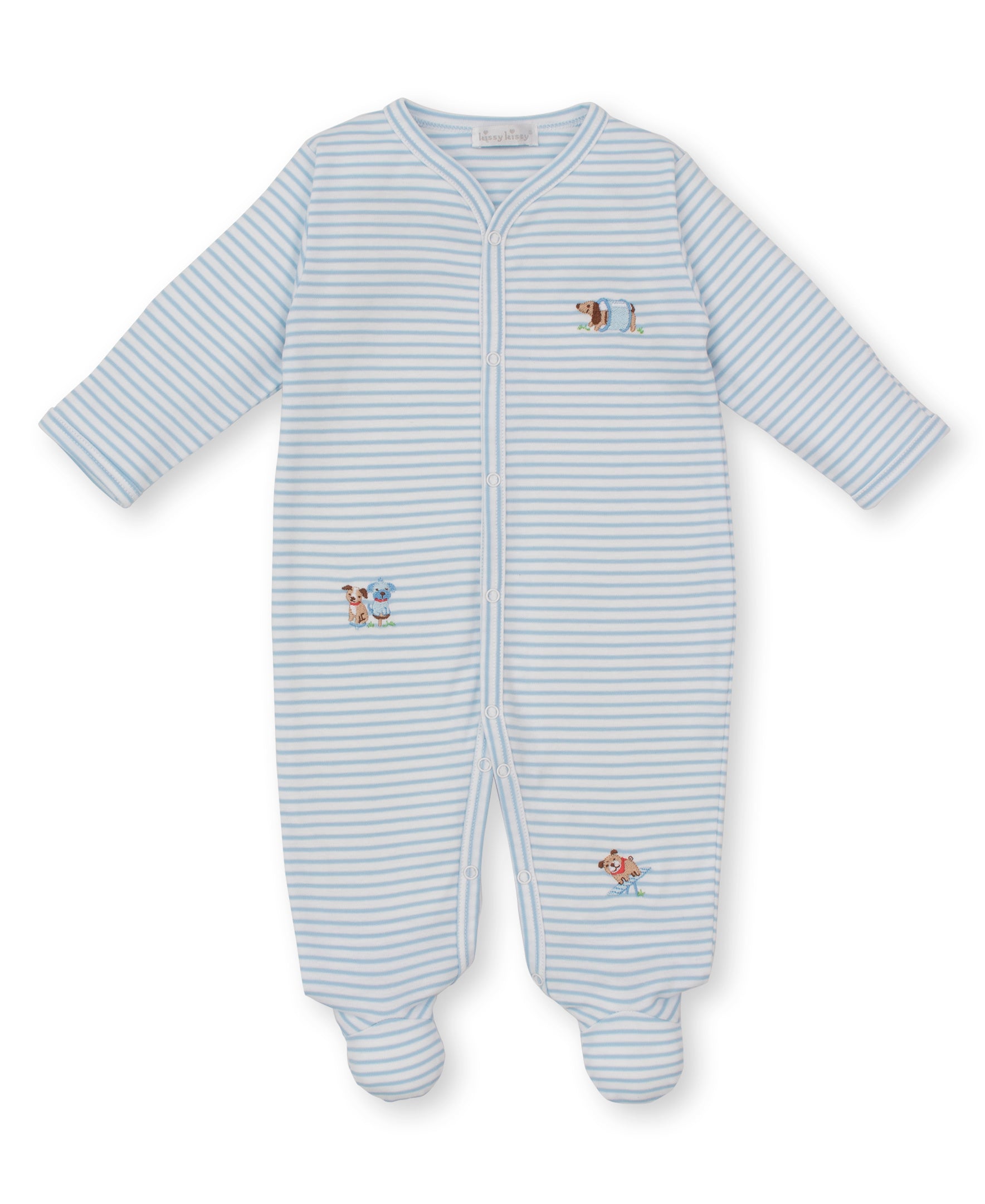 Playground Pups Stripe Footie - Kissy Kissy