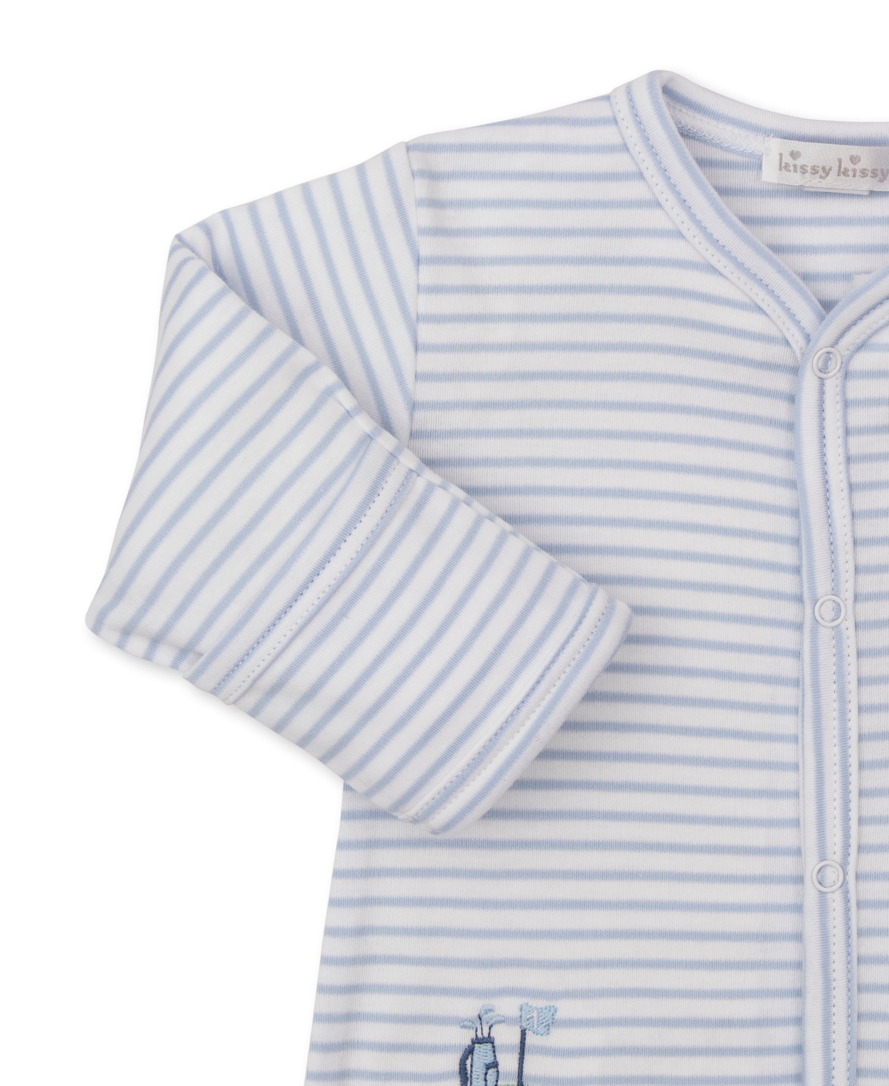 Fairway Foursome Blue Stripe Footie - Kissy Kissy