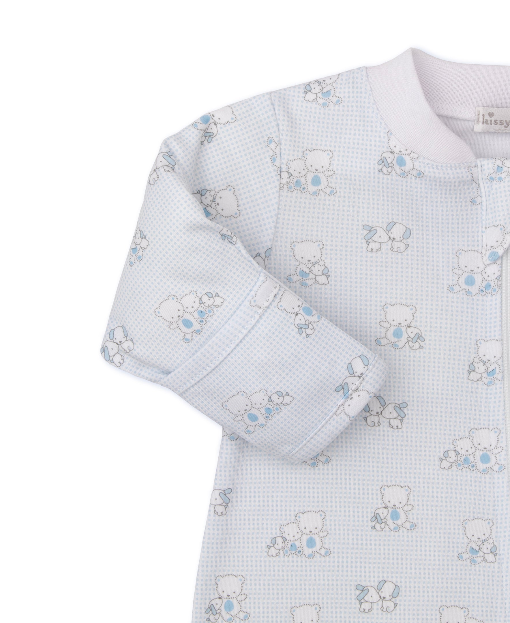 Beary Besties Blue Zip Footie - Kissy Kissy