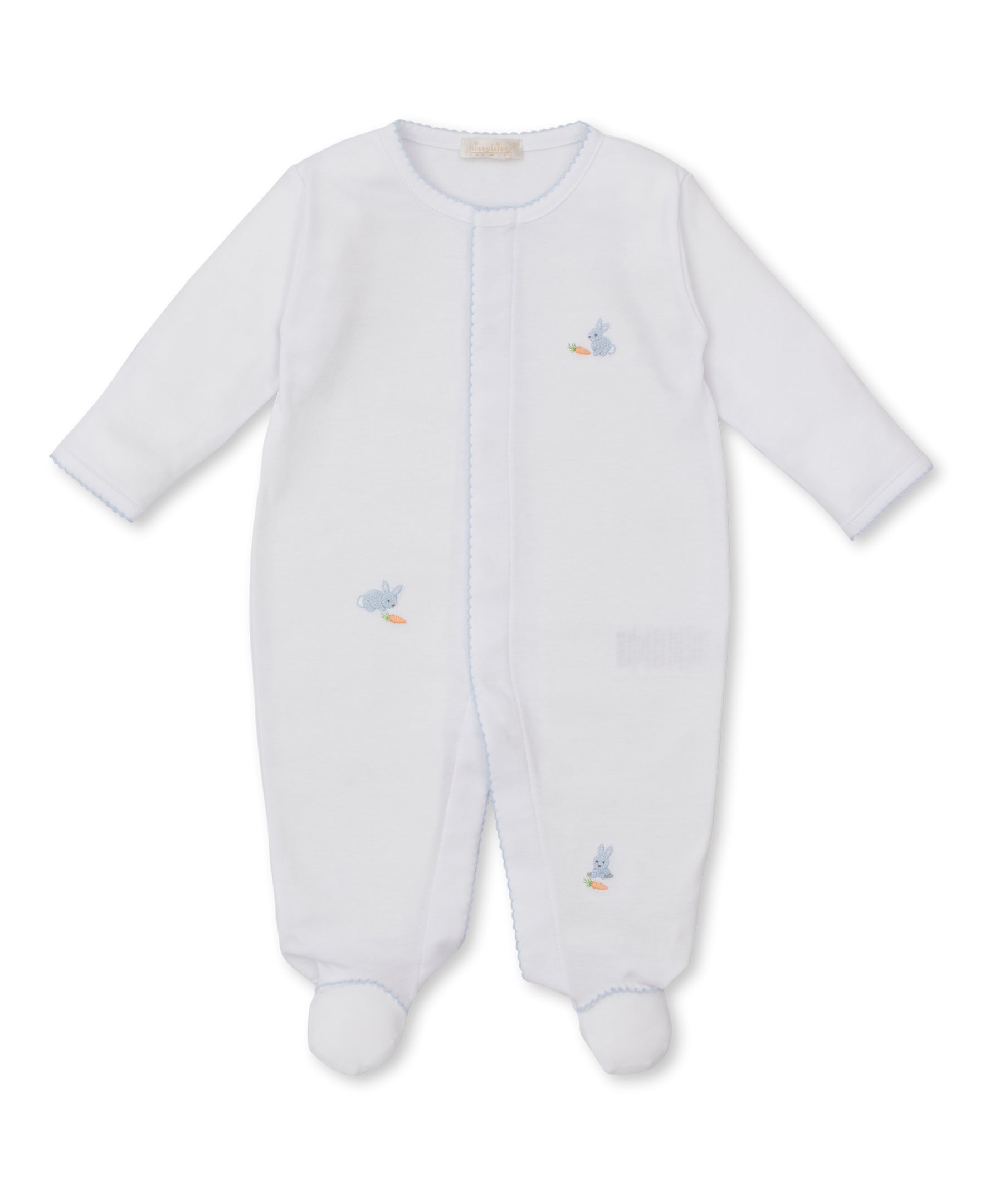 Premier Baby Bunny Patch White/Blue Footie - Kissy Kissy