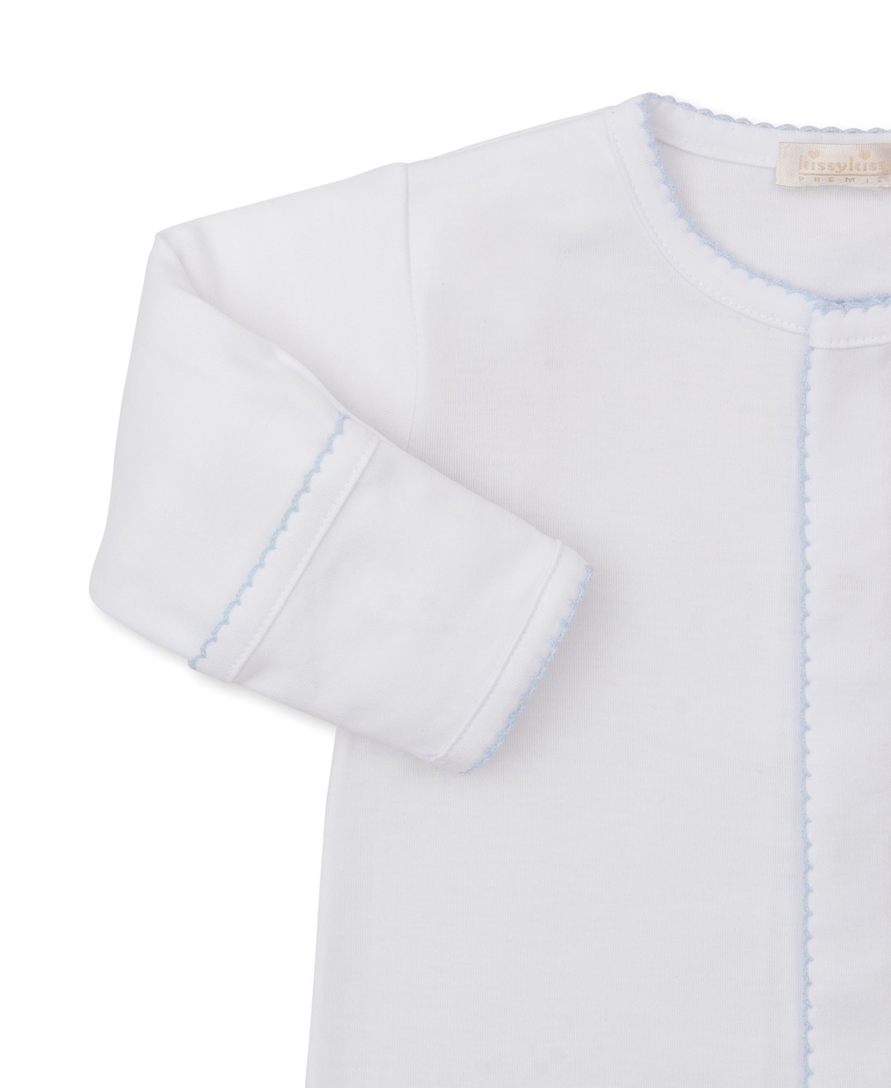 Premier Baby Bunny Patch White/Blue Footie - Kissy Kissy