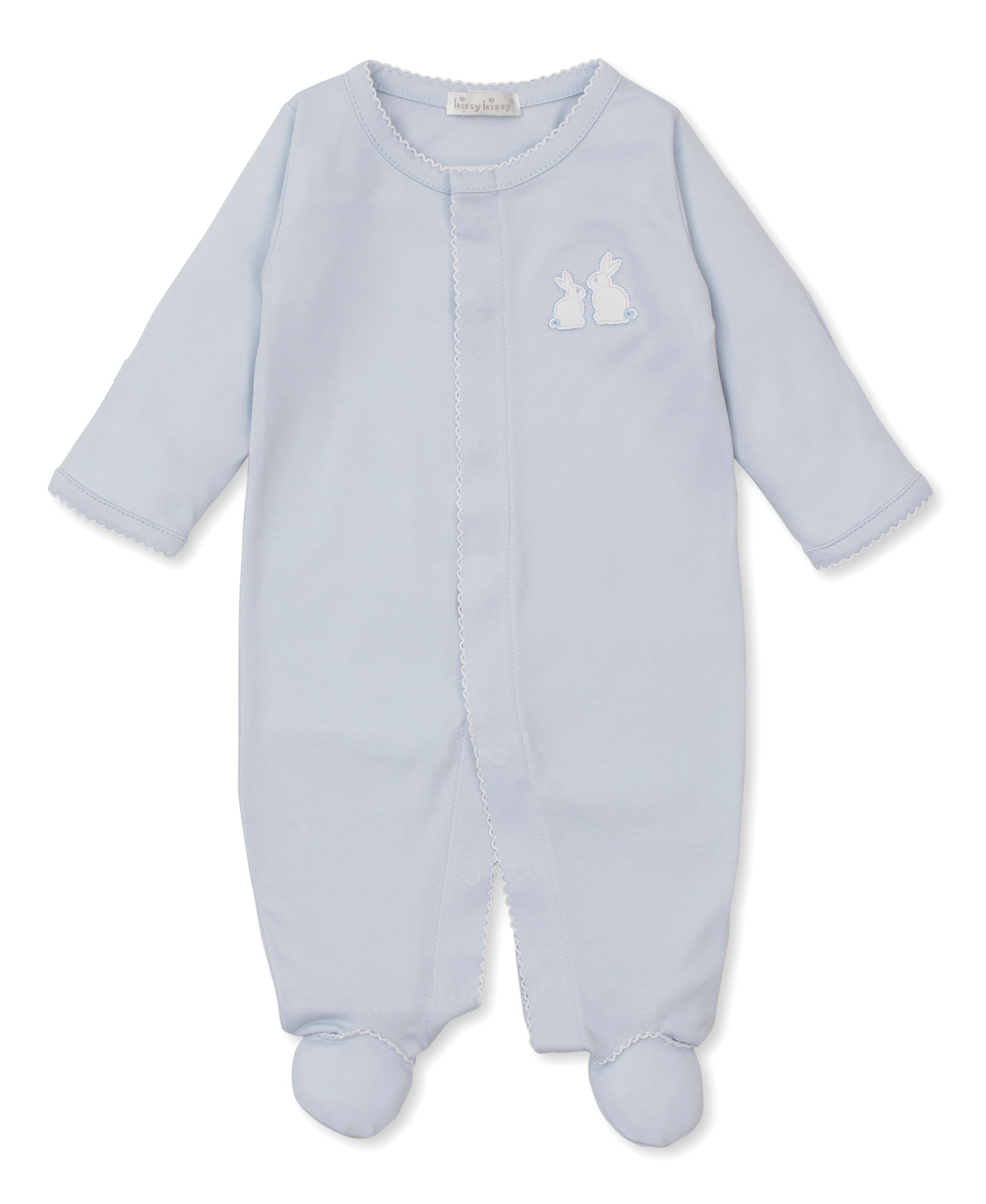 Pique Bunny Bash Blue Footie - Kissy Kissy