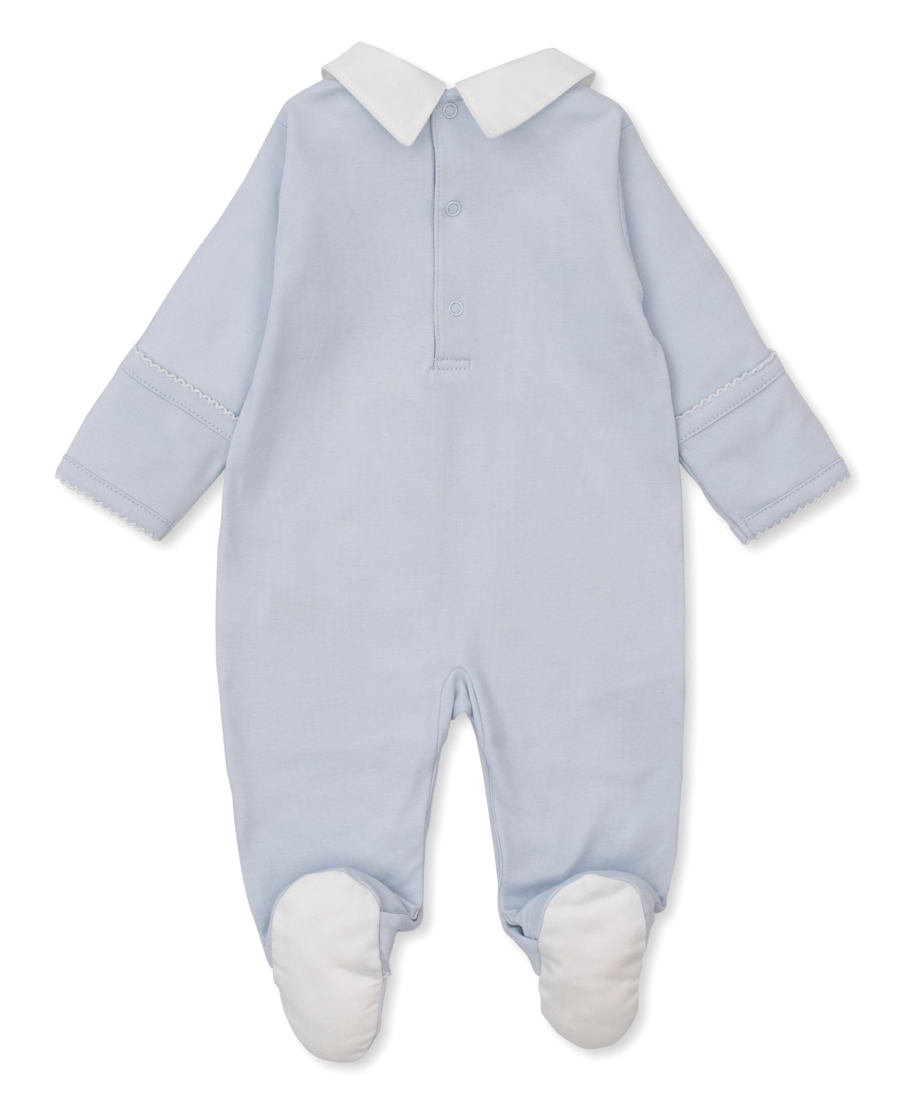 Pique Bunny Bash Blue Collar Footie - Kissy Kissy