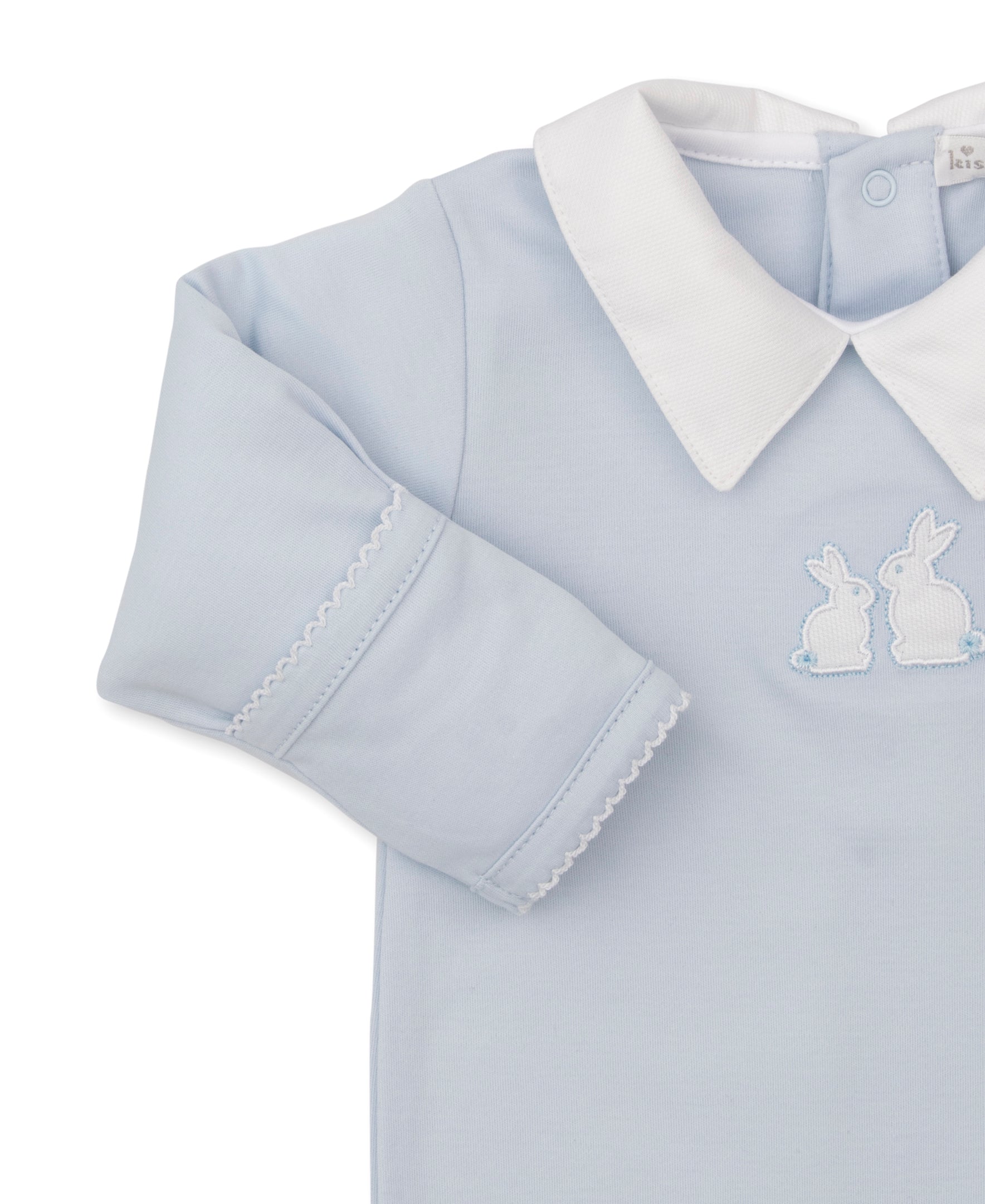 Pique Bunny Bash Blue Collar Footie - Kissy Kissy