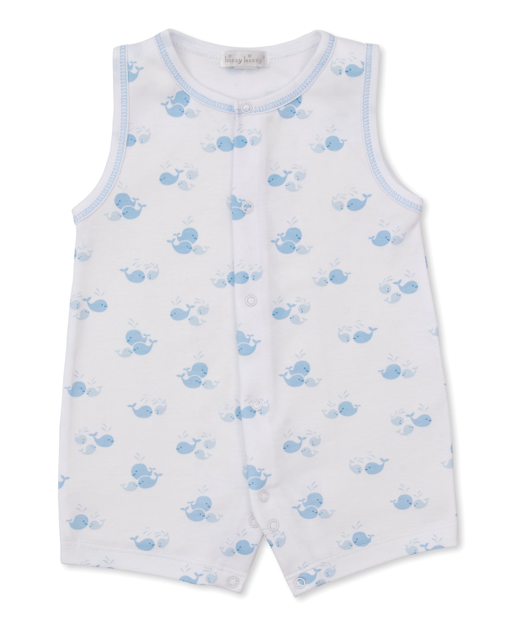 Whale Wonder Blue Sleeveless Playsuit - Kissy Kissy