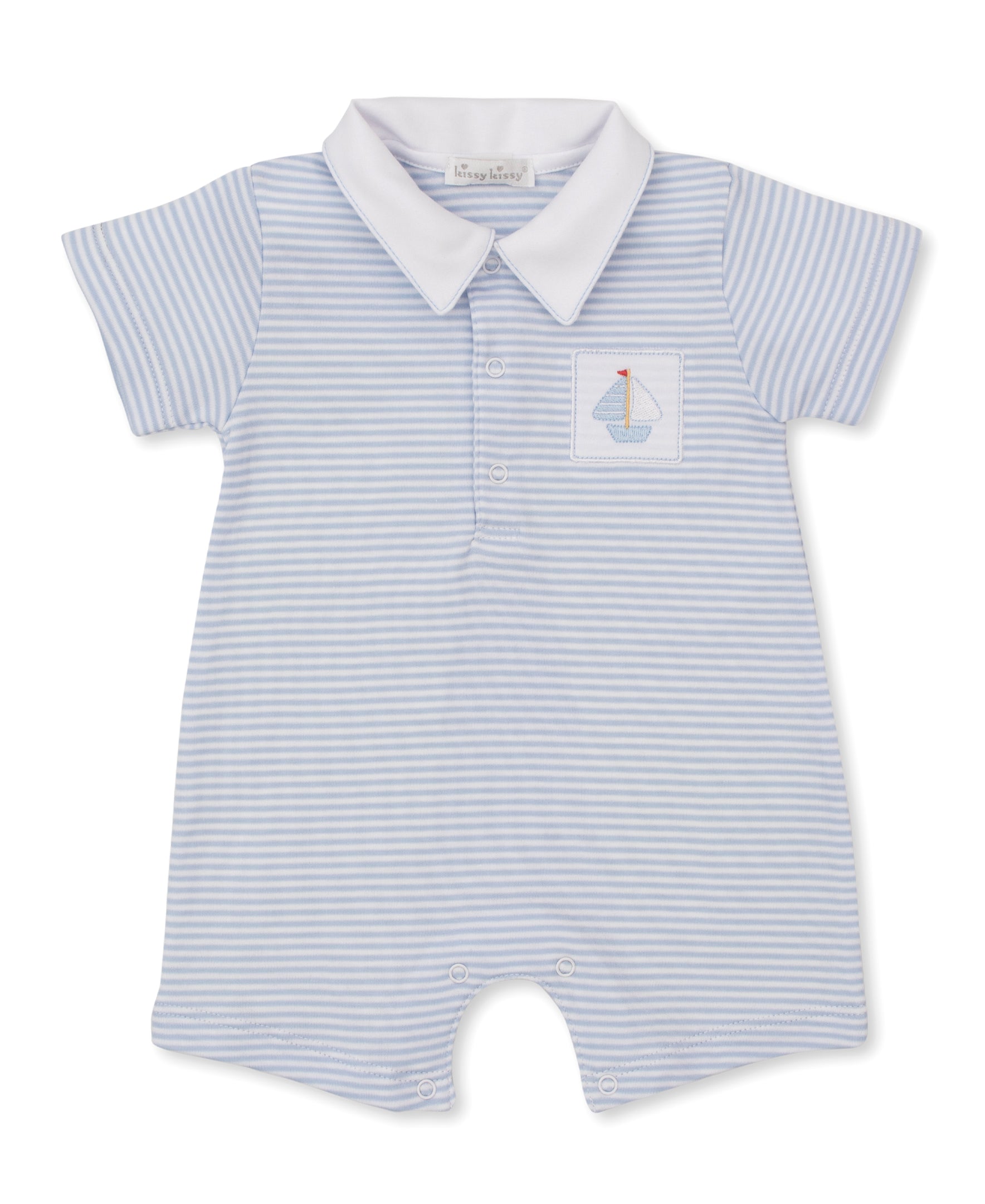 Saturday Regatta Blue Short Stripe Playsuit - Kissy Kissy