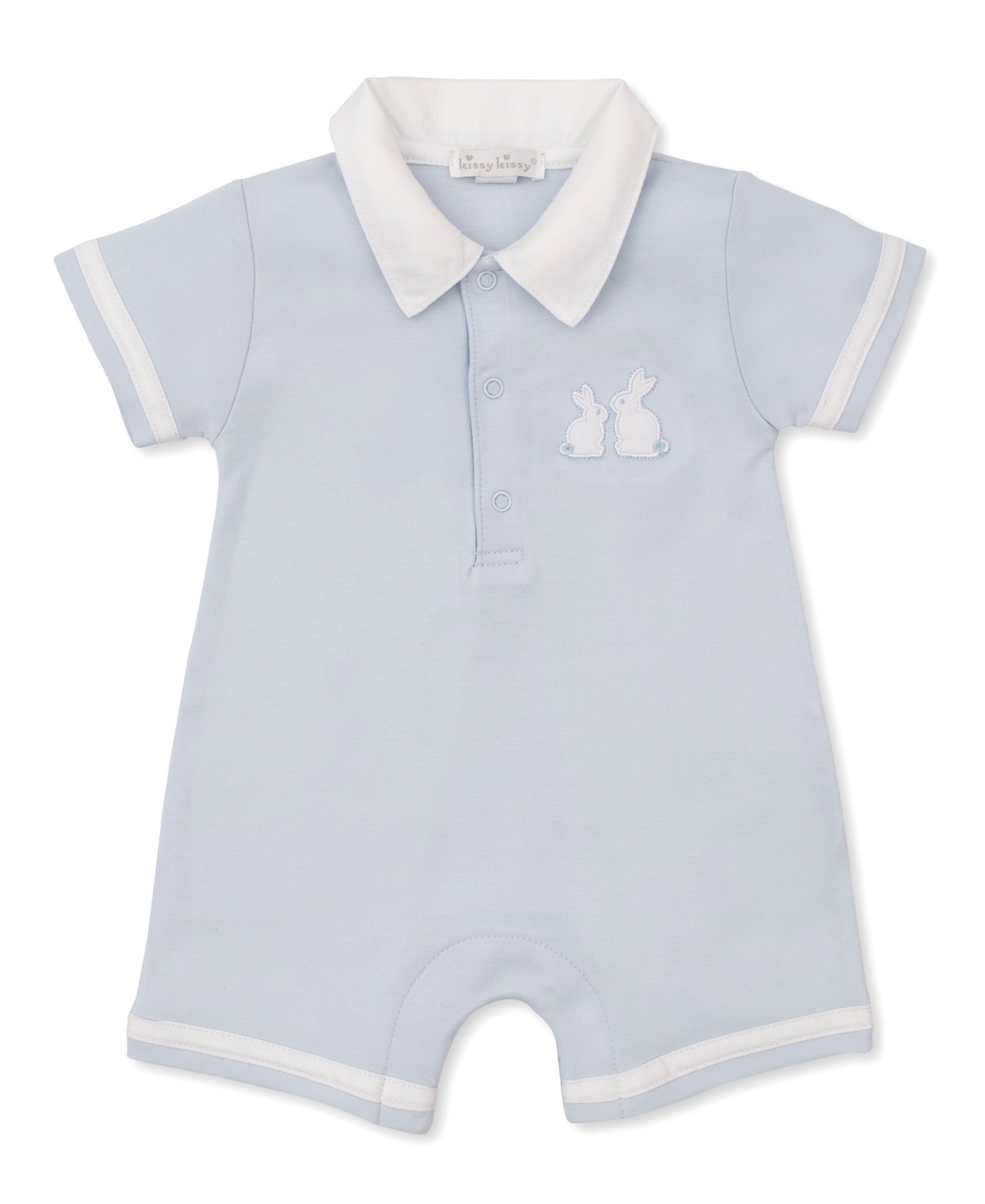 Pique Bunny Bash Blue Short Playsuit - Kissy Kissy