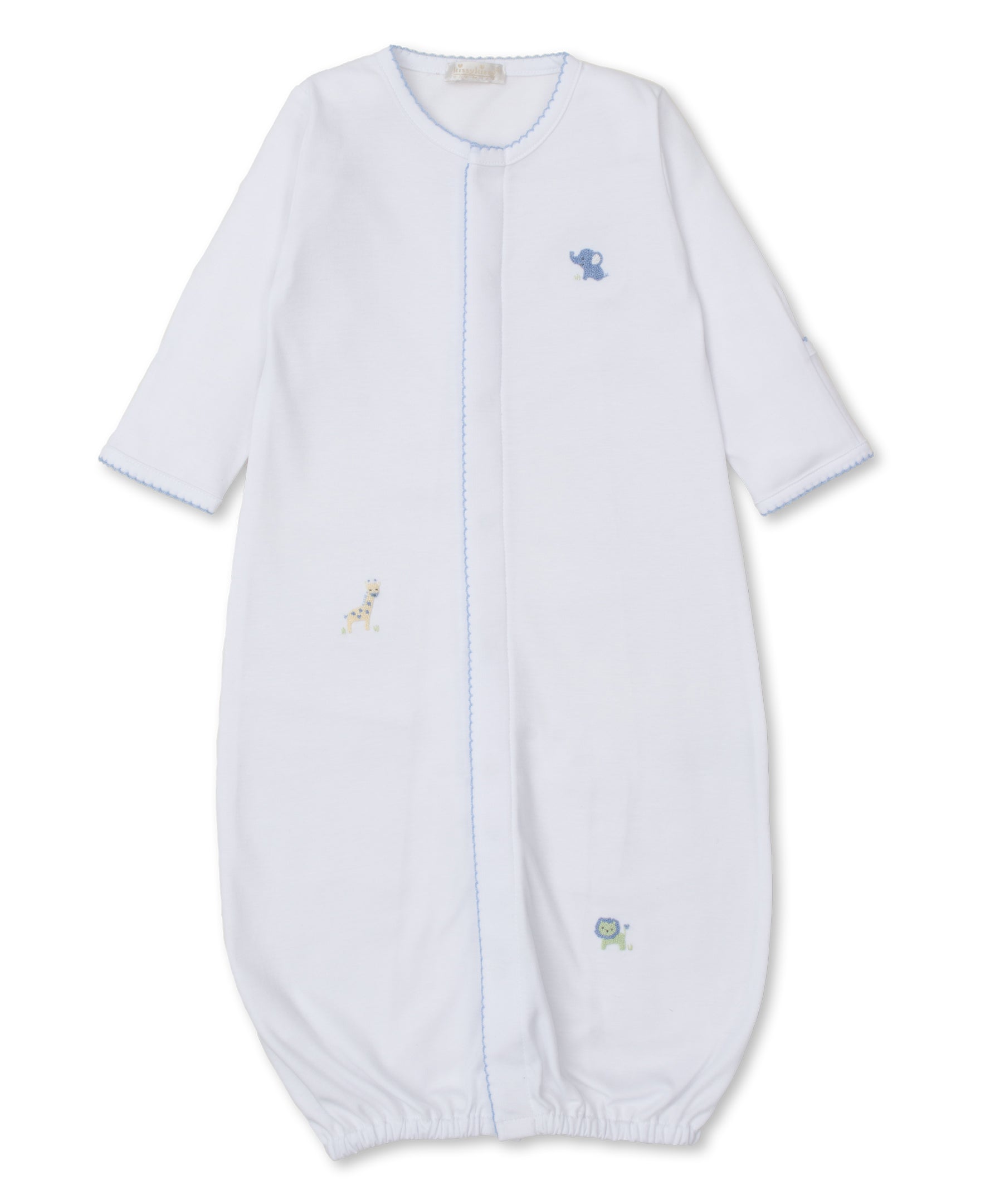 SCE Jungle Mates Hand Emb. White/Blue Convertible Gown - Kissy Kissy