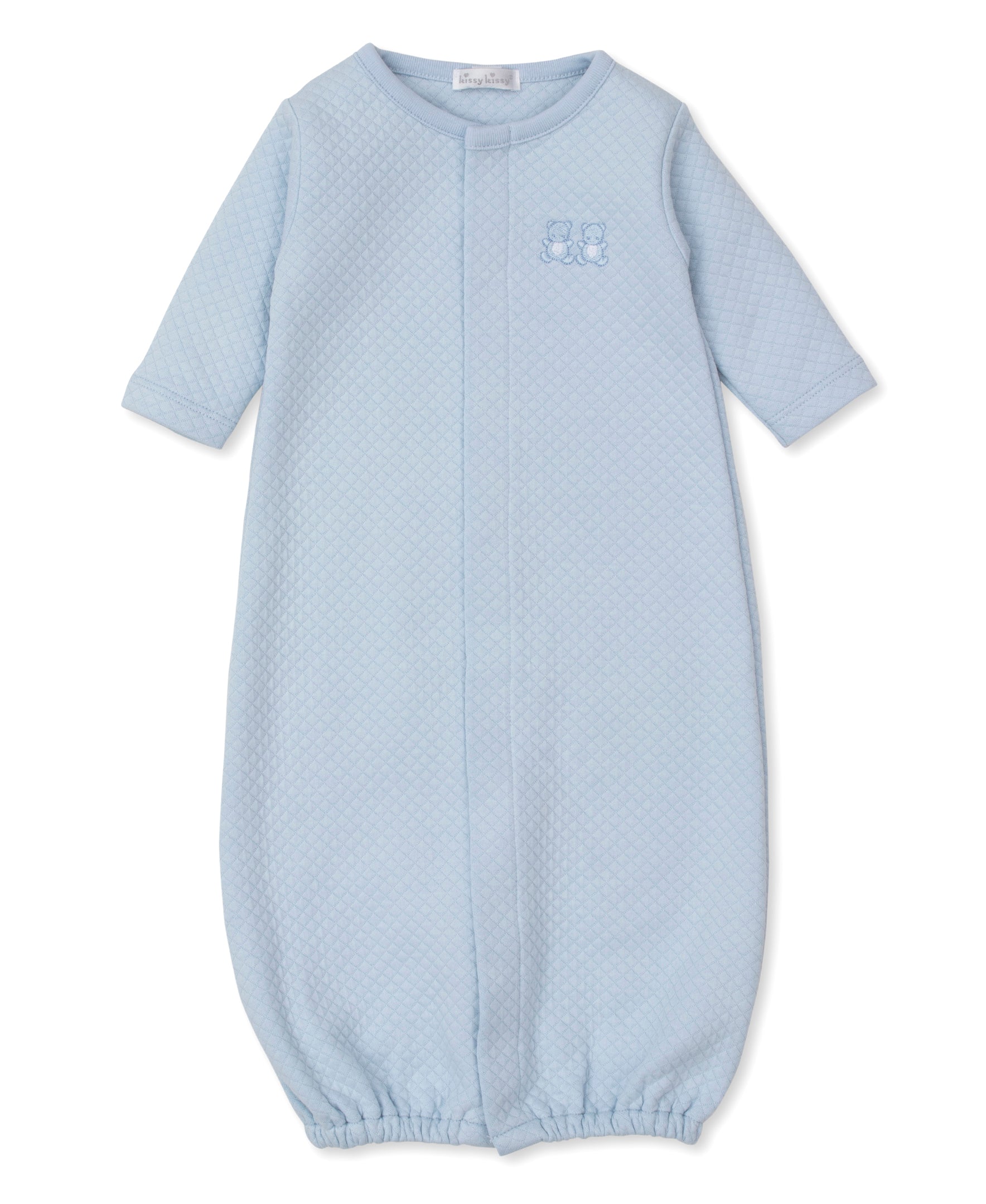 Baby Bear Cub Blue Jacquard Convertible Gown