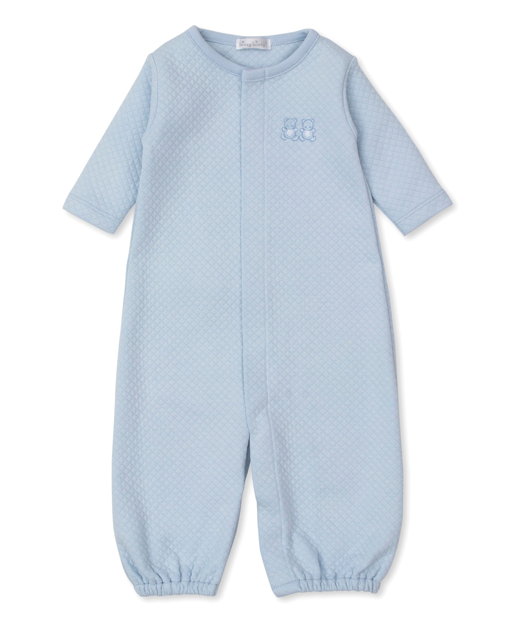 Baby Bear Cub Blue Jacquard Convertible Gown