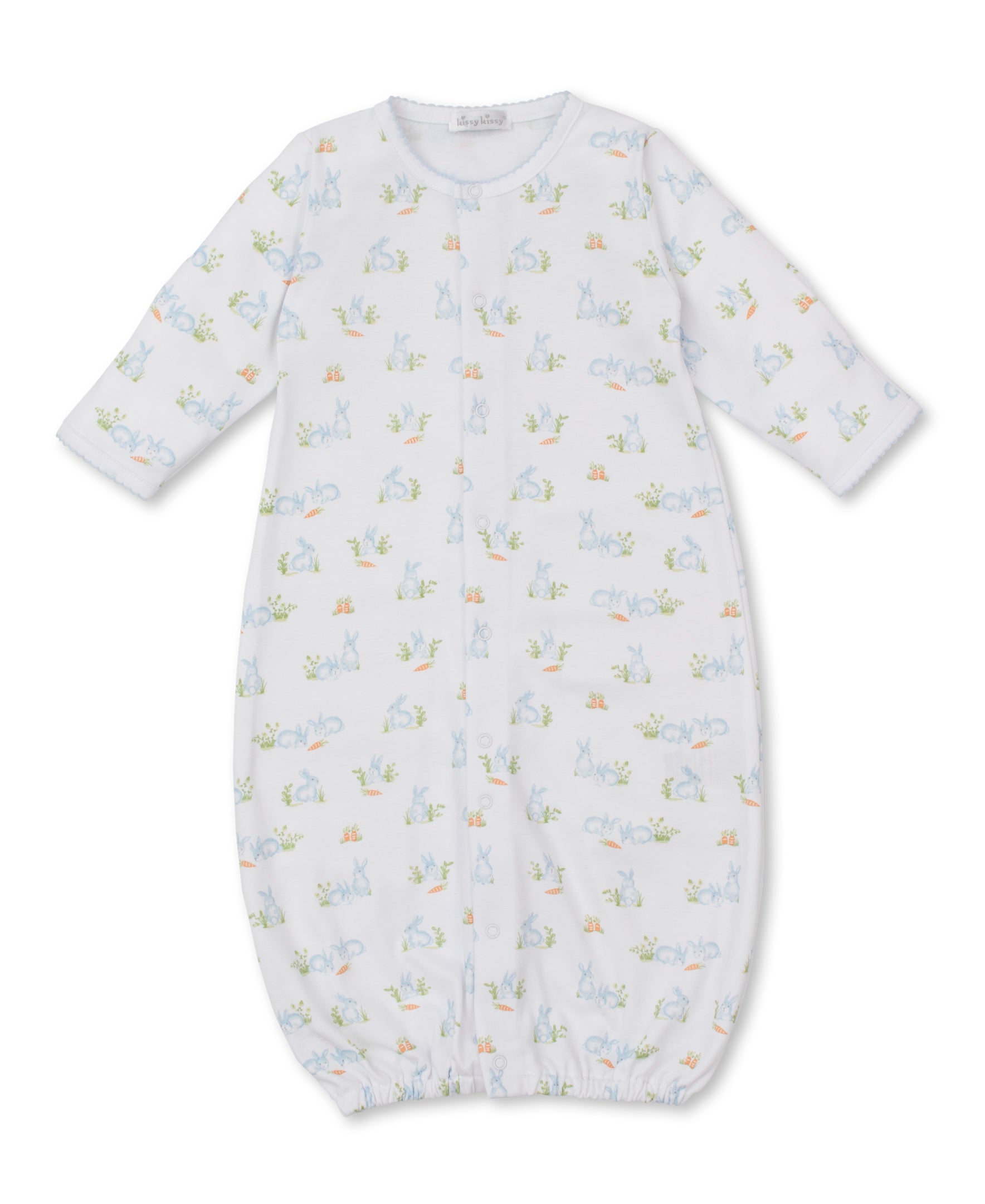 Baby Bunny Patch Blue Convertible Gown - Kissy Kissy