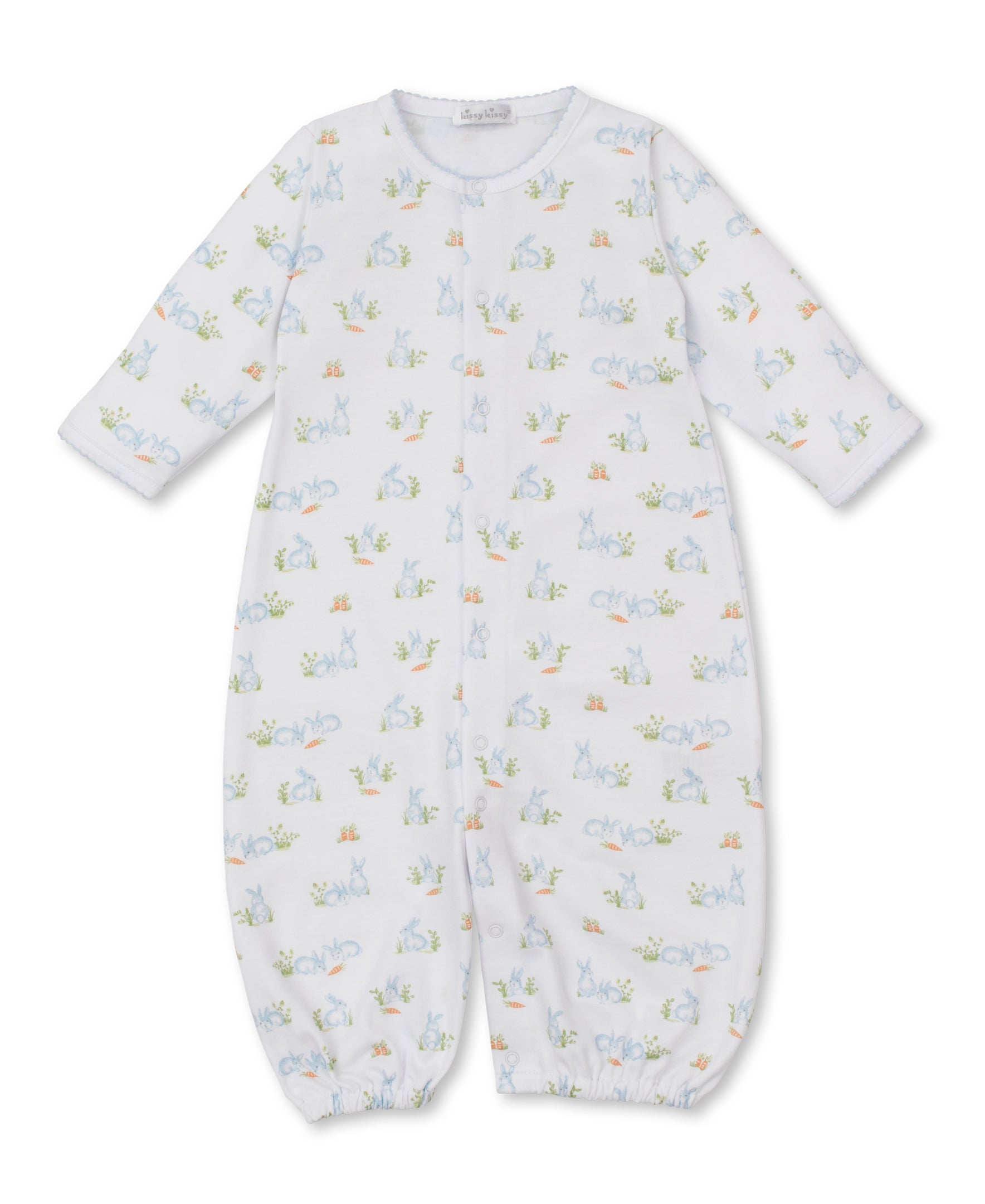 Baby Bunny Patch Blue Convertible Gown - Kissy Kissy