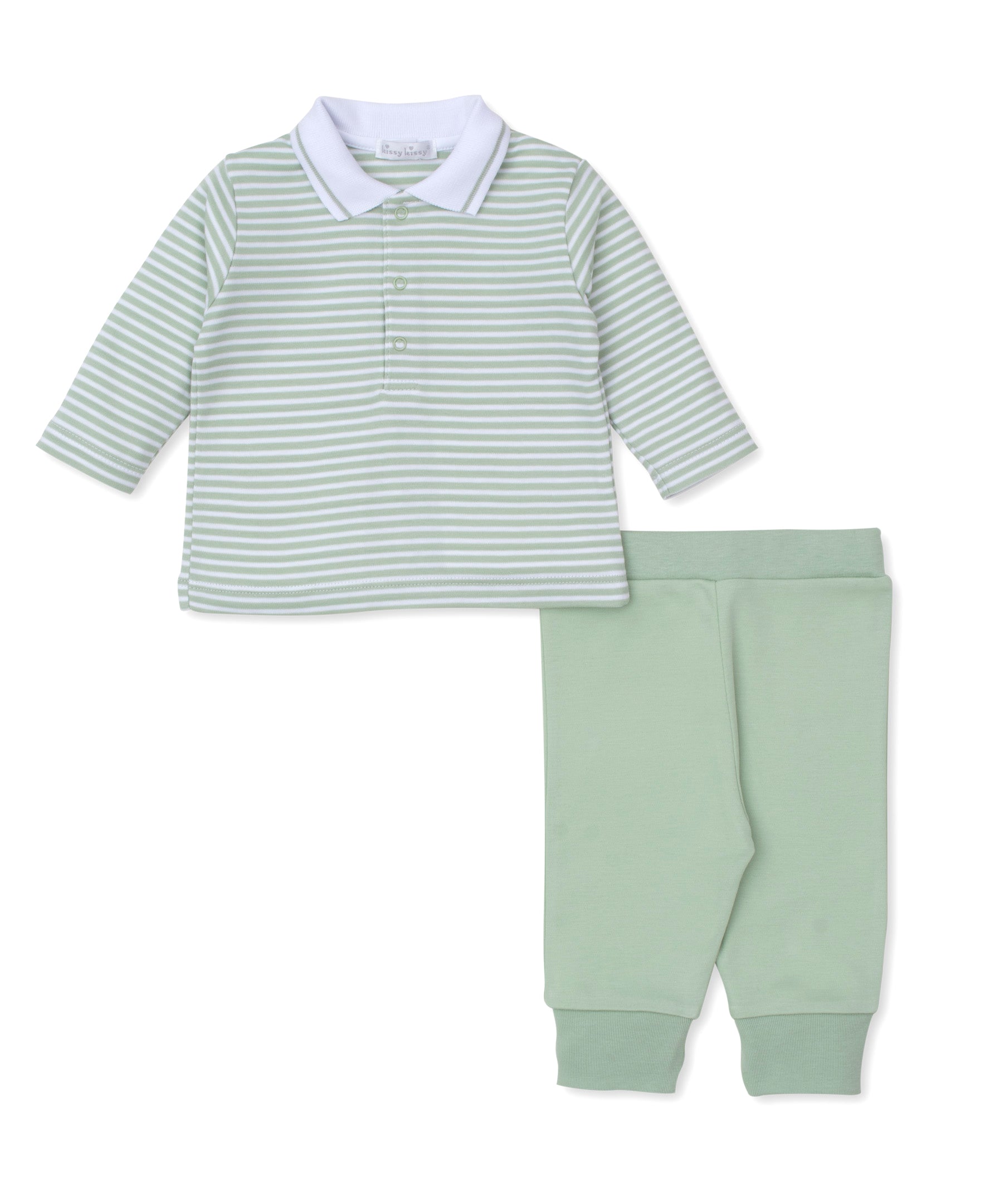 Green Stripe Pant Set